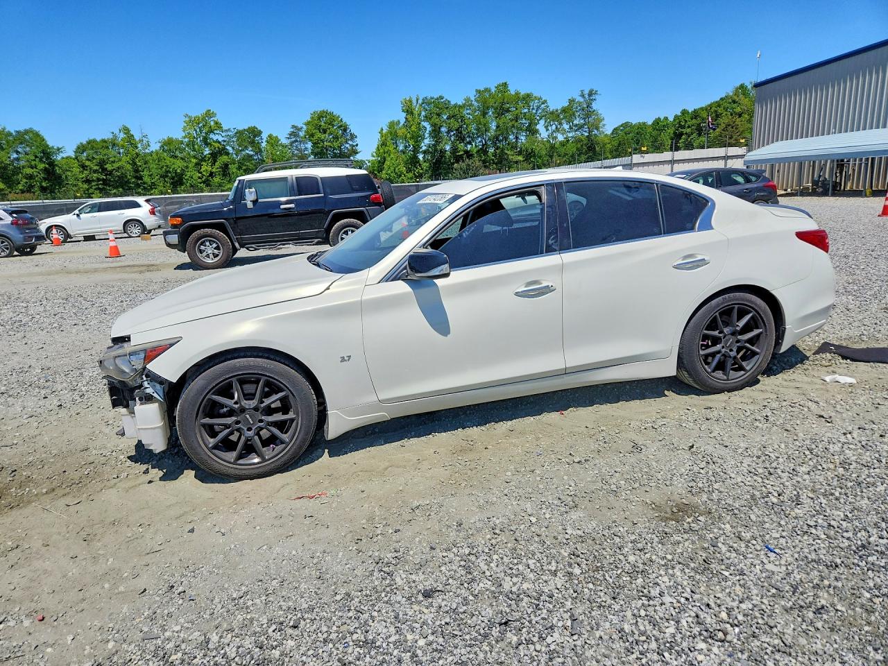 2015 Infiniti Q50 Premium White vin: JN1BV7AP4FM347186
