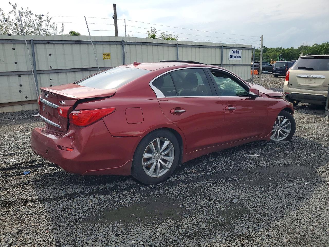 2015 Infiniti Q50 Premium Maroon vin: JN1BV7AP4FM348483
