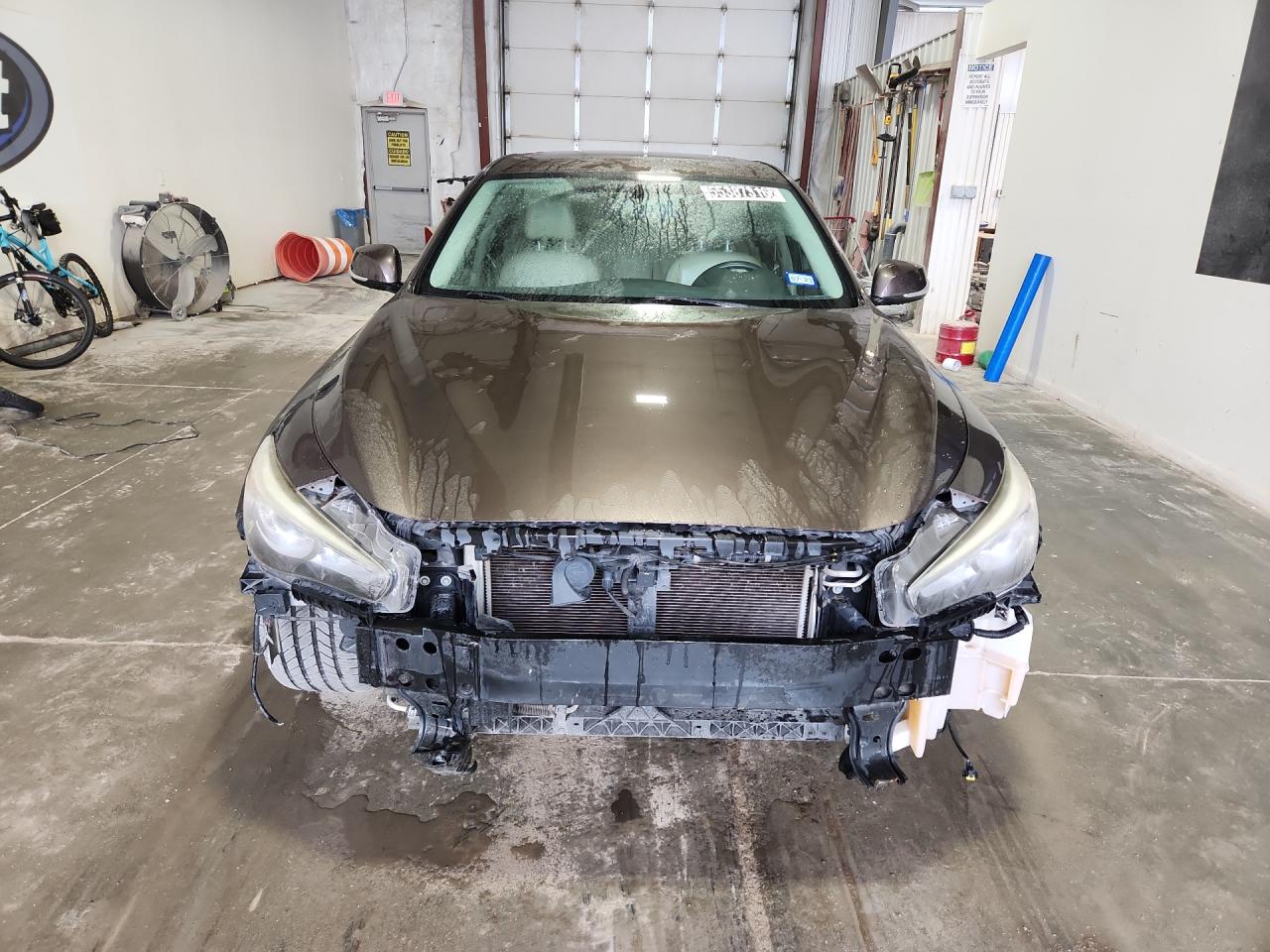2014 Infiniti Q50 Base Brown vin: JN1BV7AP5EM674856 Damage: Grille, Missing, Replacement Required