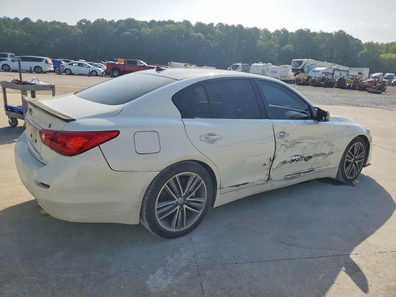 2014 Infiniti Q50 Sport White vin: JN1BV7AP5EM678955
