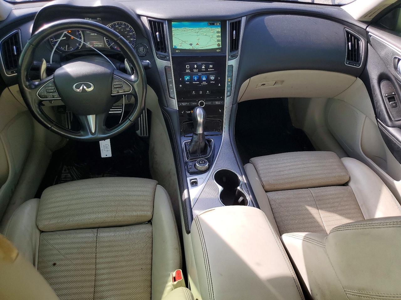 2014 Infiniti Q50 Sport White vin: JN1BV7AP5EM678955