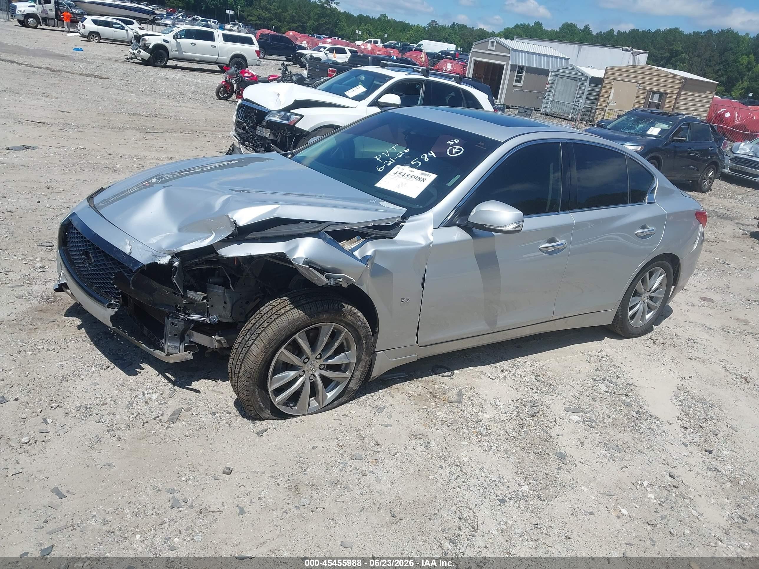 2014 Infiniti Q50 Premium Silver vin: JN1BV7AP5EM682584