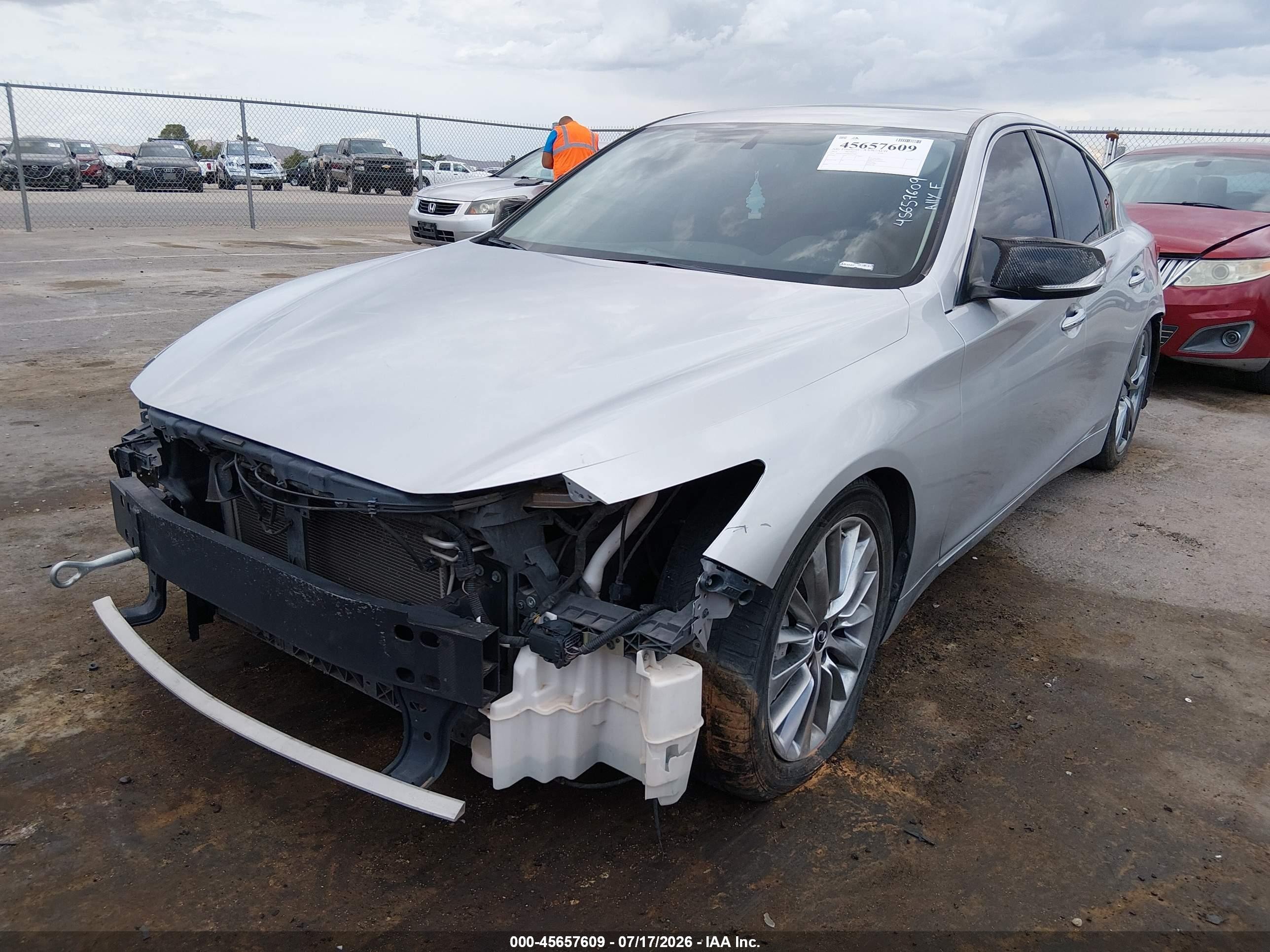 2014 Infiniti Q50 Premium/sport Silver vin: JN1BV7AP5EM687400