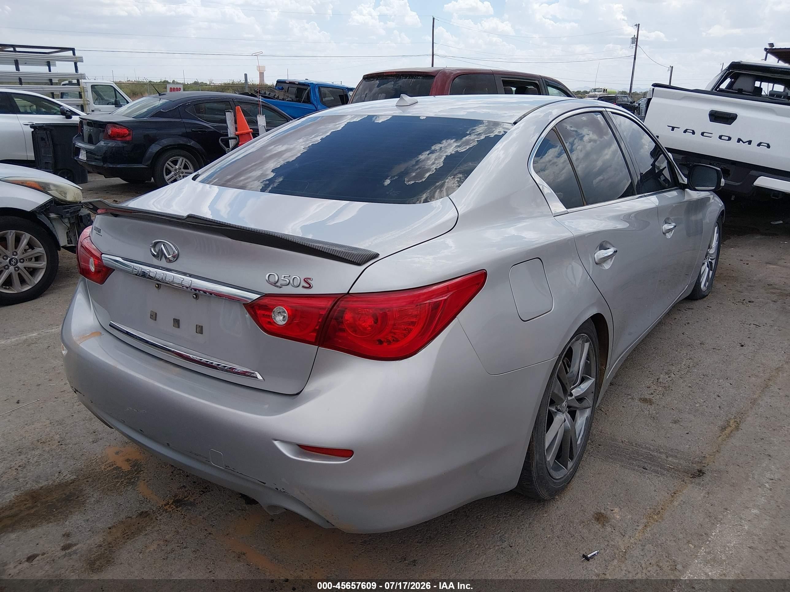 2014 Infiniti Q50 Premium/sport Silver vin: JN1BV7AP5EM687400