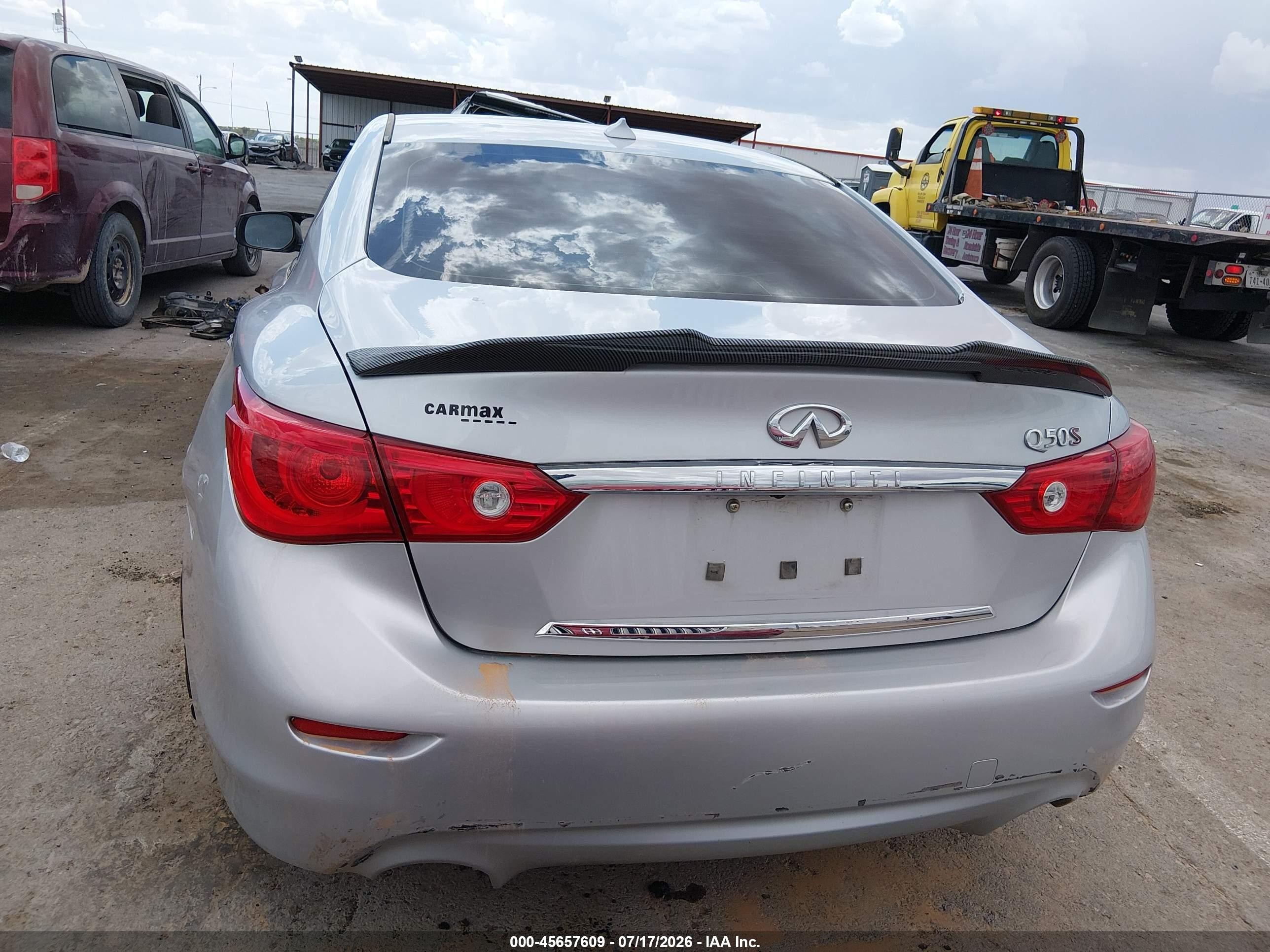 2014 Infiniti Q50 Premium/sport Silver vin: JN1BV7AP5EM687400