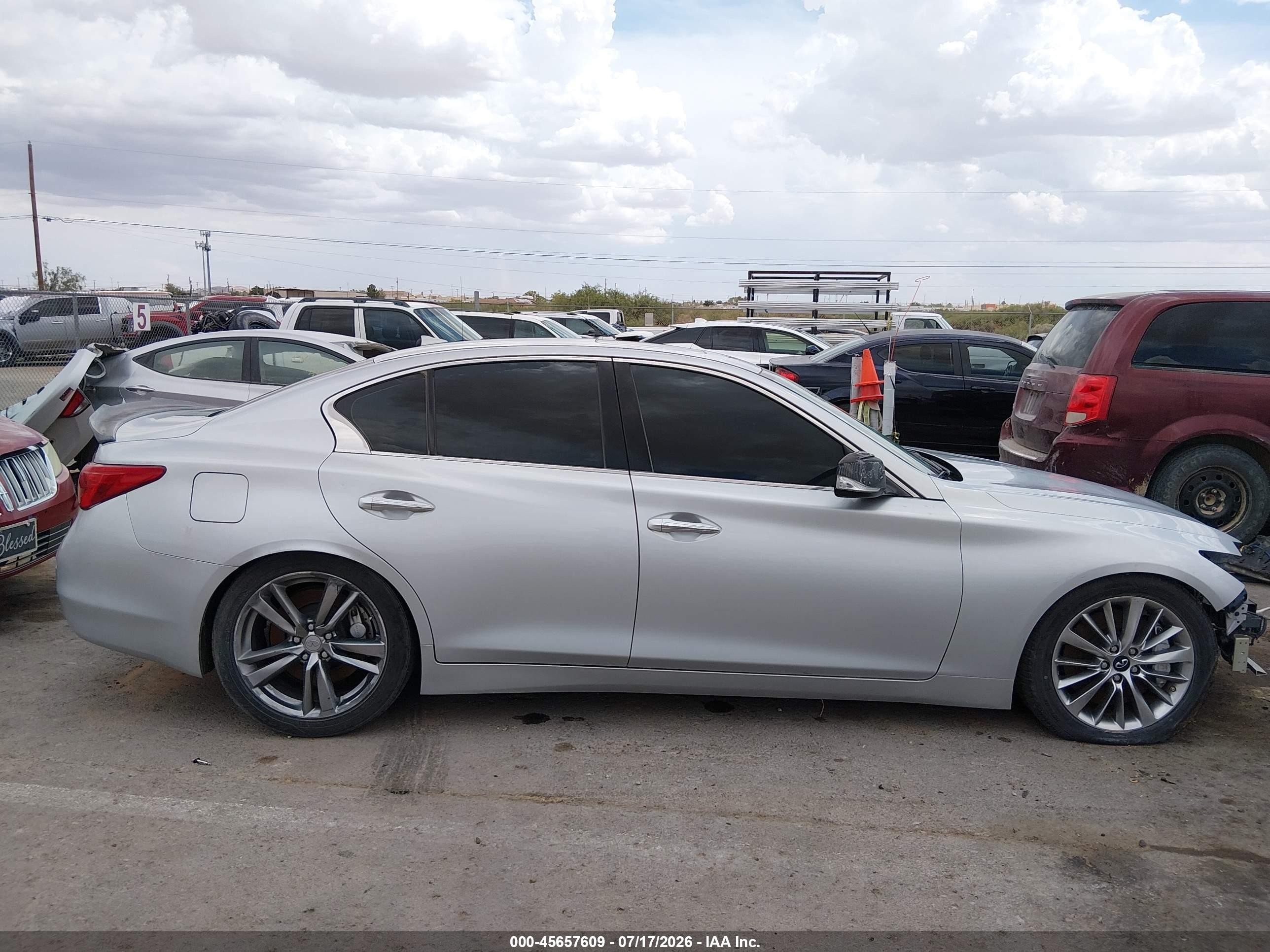 2014 Infiniti Q50 Premium/sport Silver vin: JN1BV7AP5EM687400