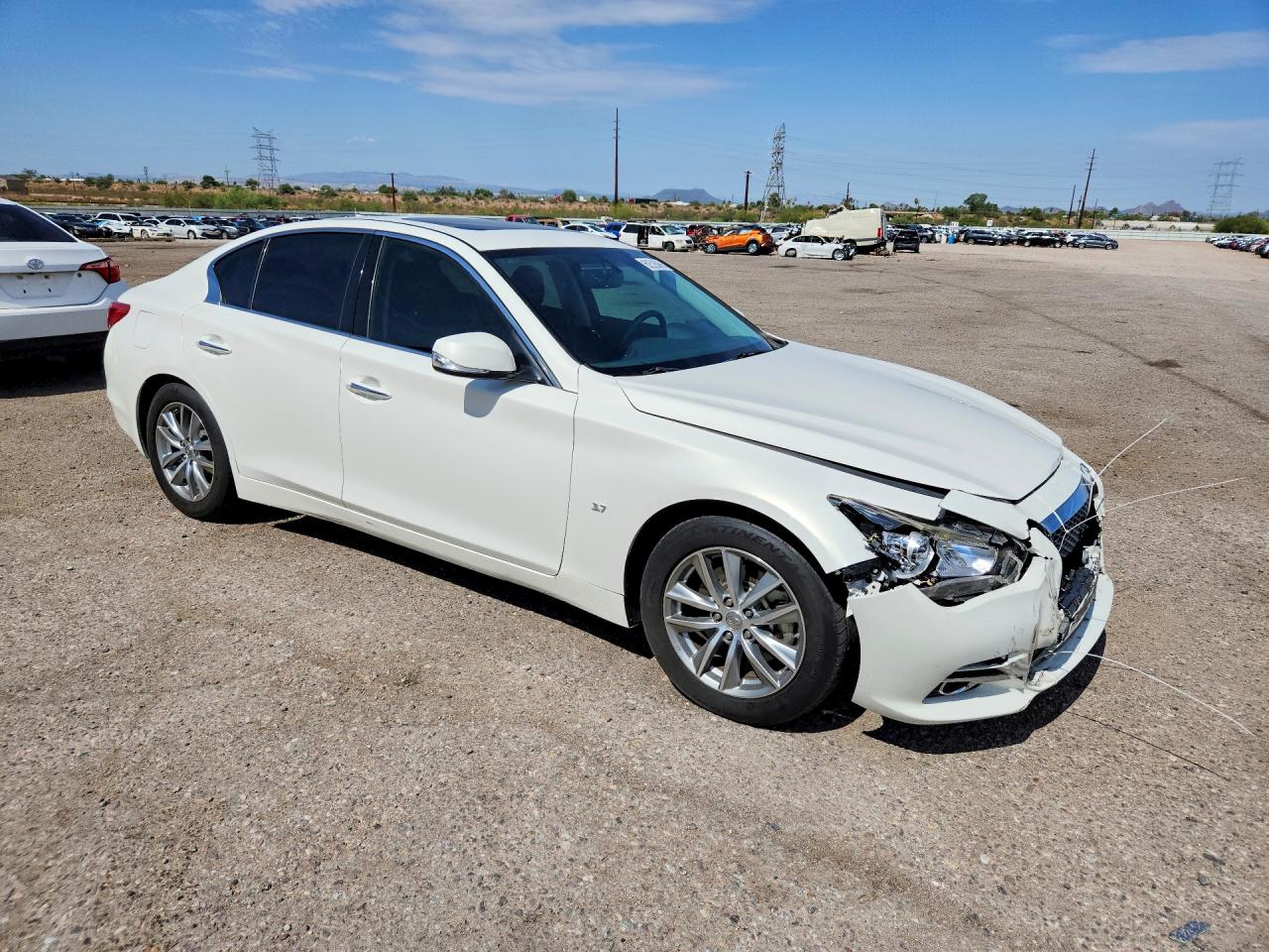 2015 Infiniti Q50 Premium White vin: JN1BV7AP5FM331496