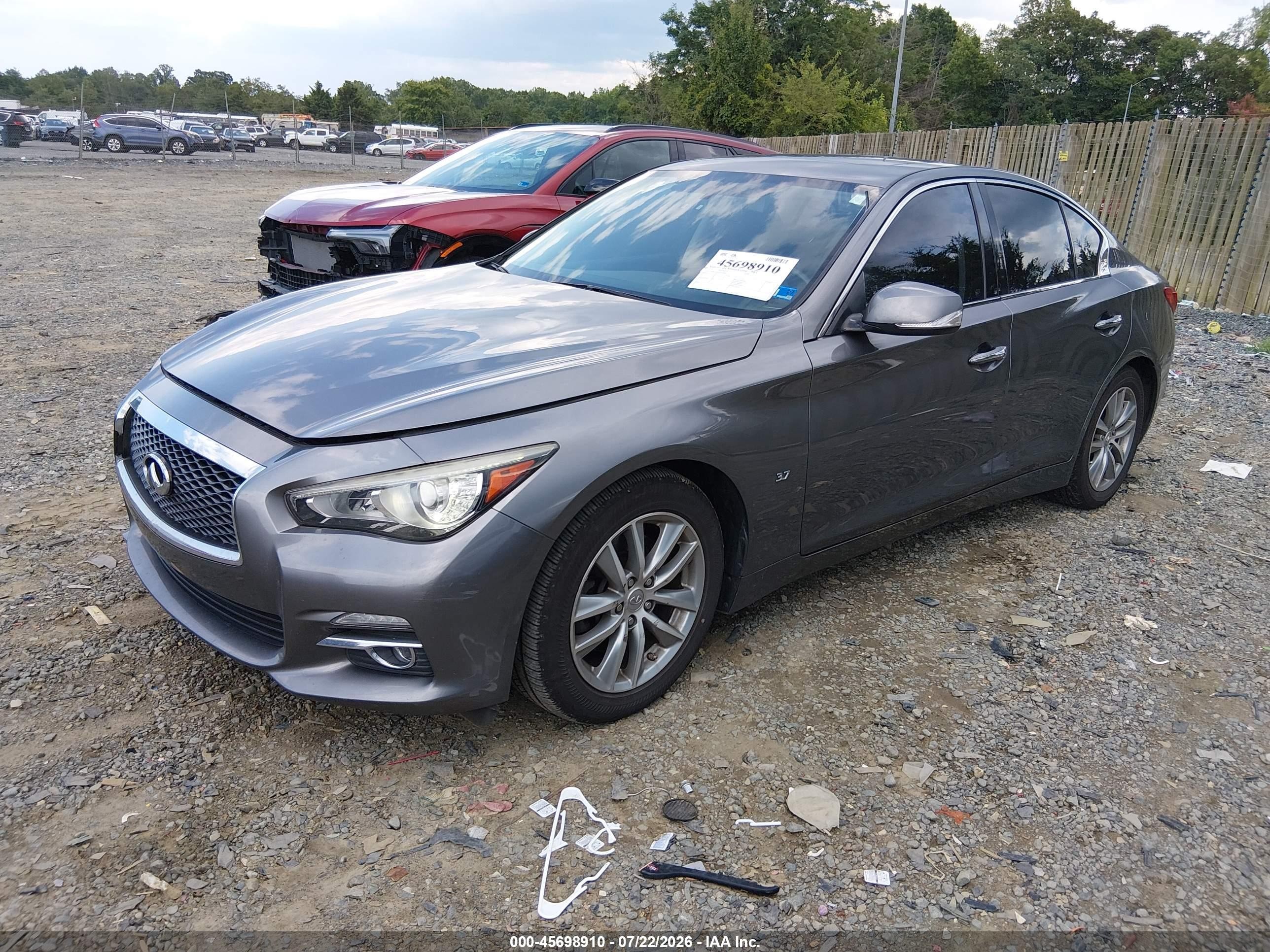 2015 Infiniti Q50 Premium Серый vin: JN1BV7AP5FM338061