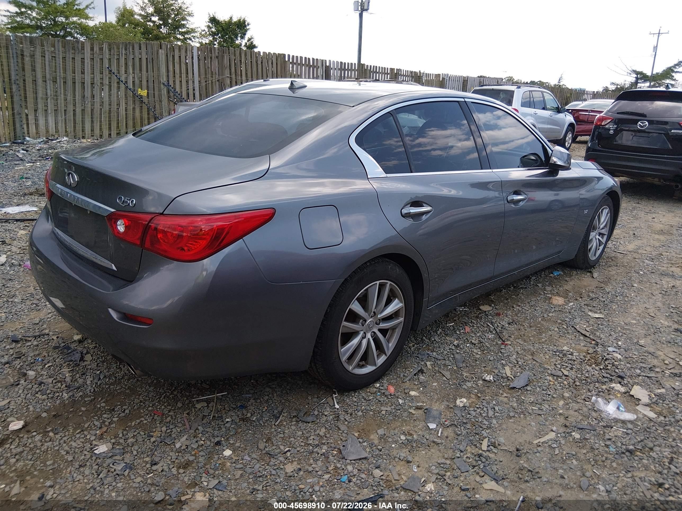 2015 Infiniti Q50 Premium Серый vin: JN1BV7AP5FM338061