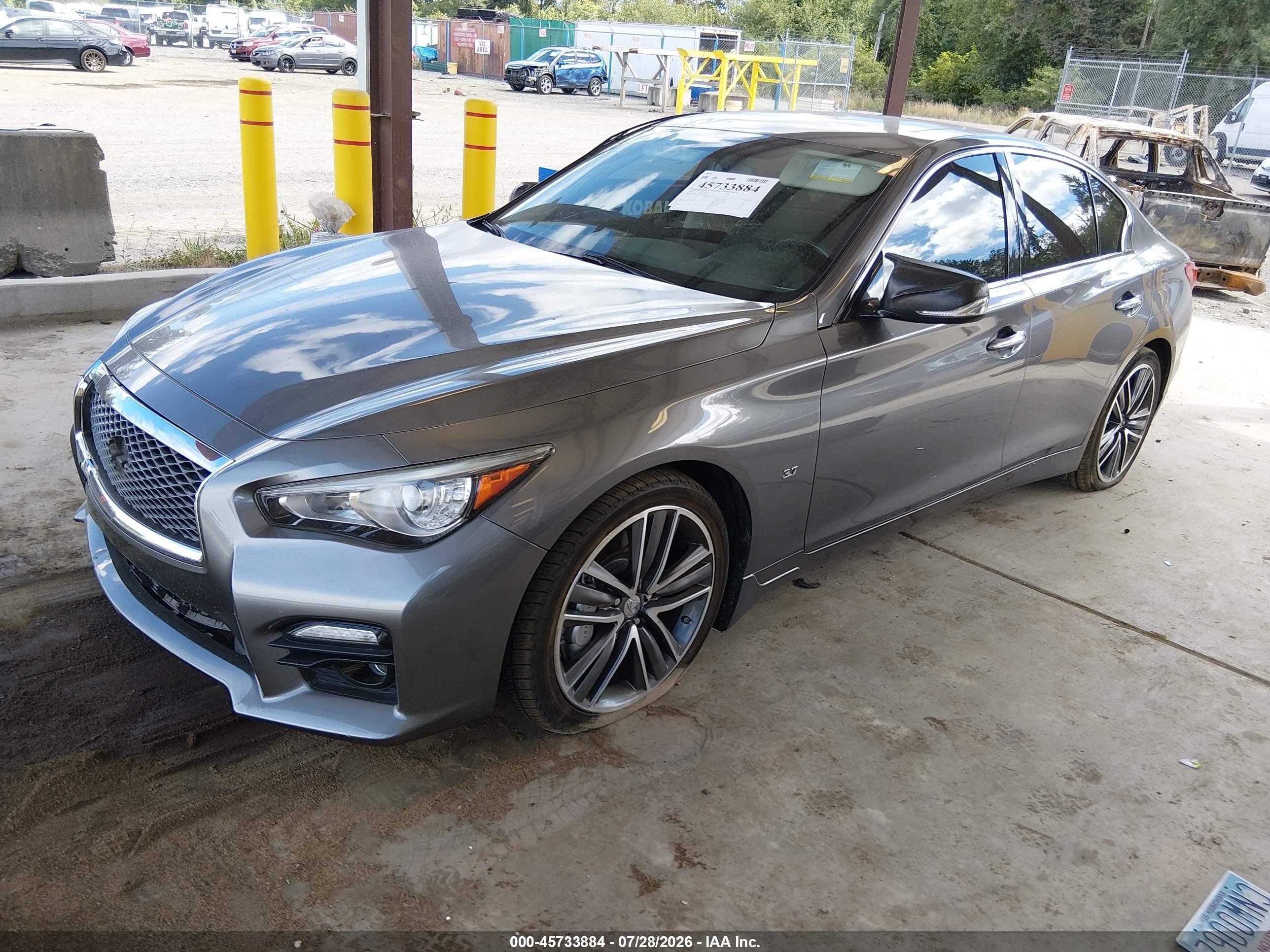 2014 Infiniti Q50 Sport Серый vin: JN1BV7AP6EM676860