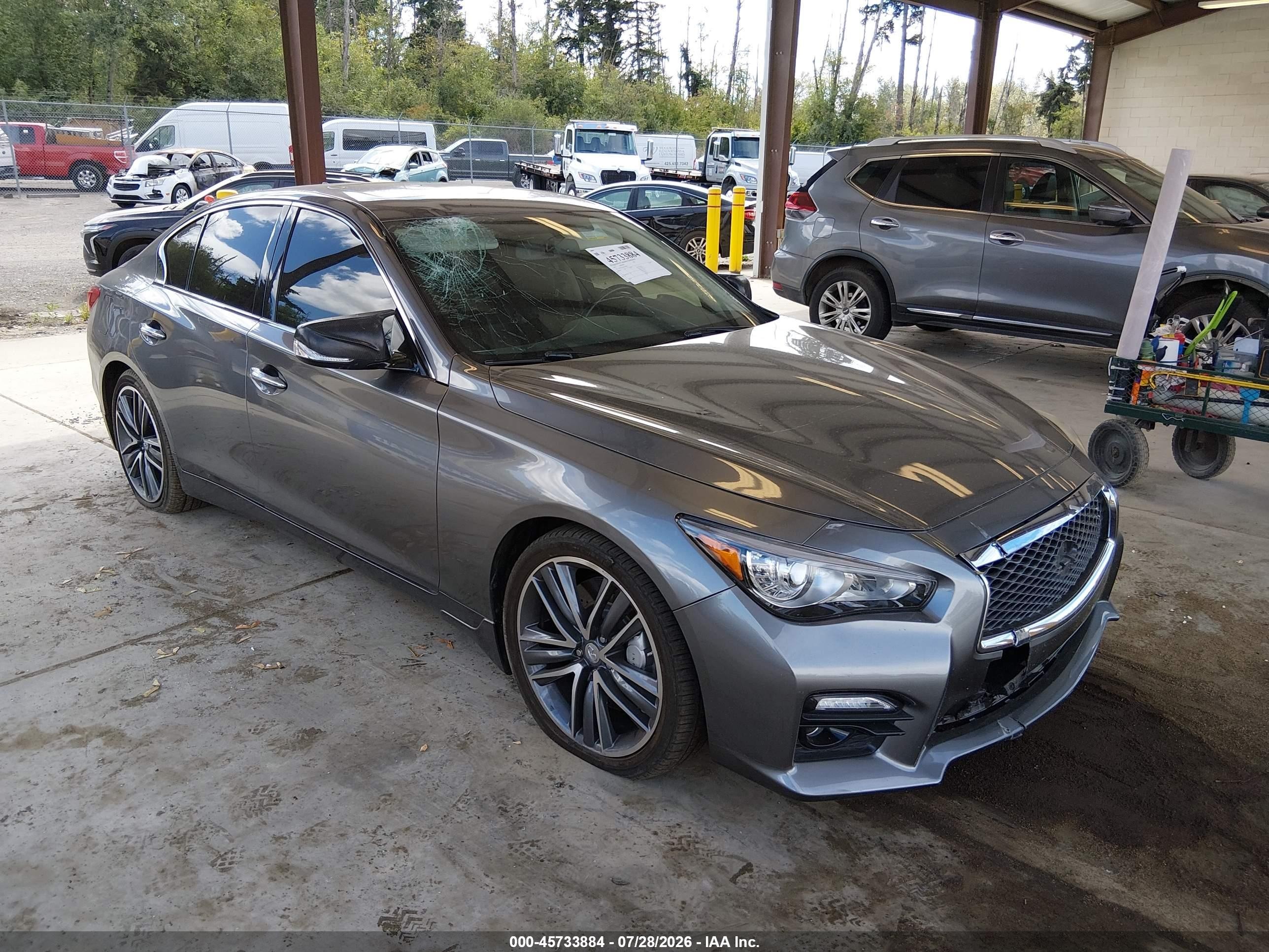 2014 Infiniti Q50 Sport Серый vin: JN1BV7AP6EM676860