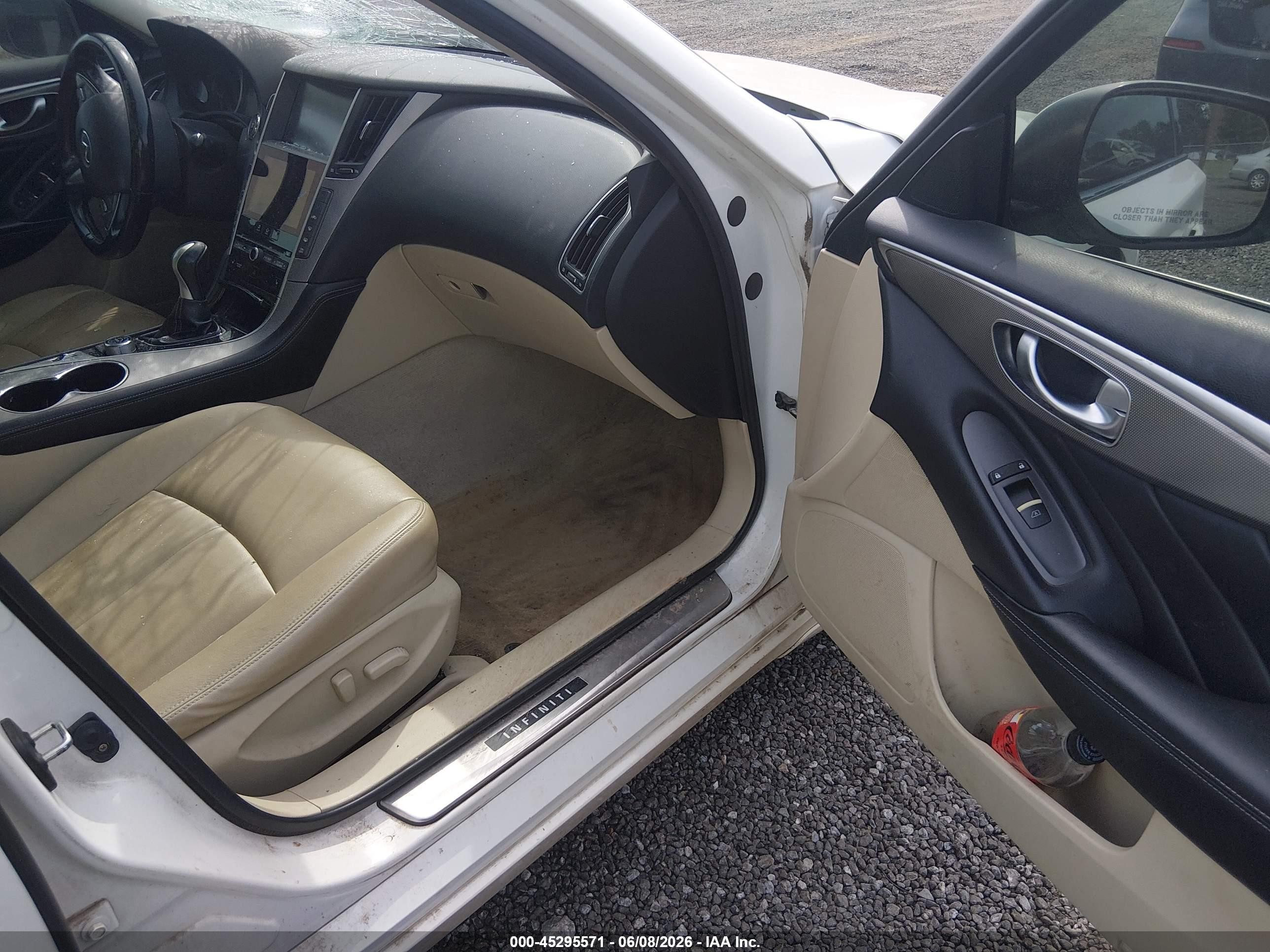 2014 Infiniti Q50 Premium White vin: JN1BV7AP6EM691455