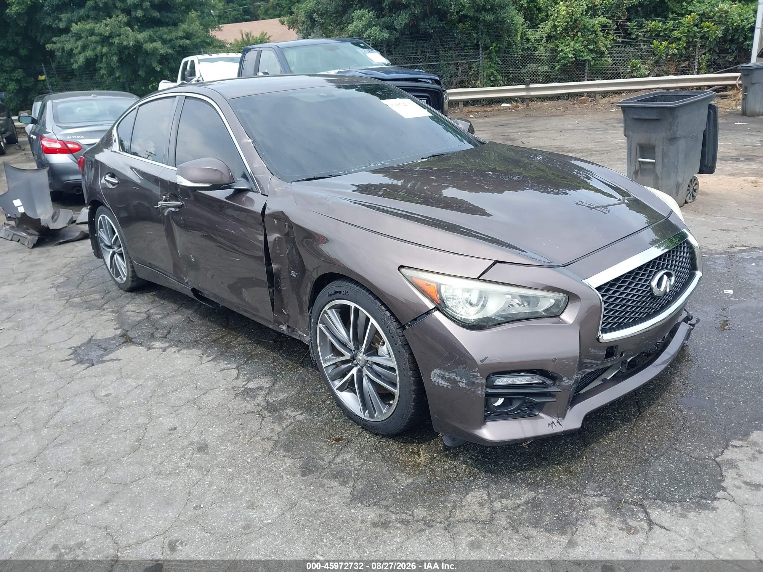 2014 Infiniti Q50 Sport Brown vin: JN1BV7AP7EM670727