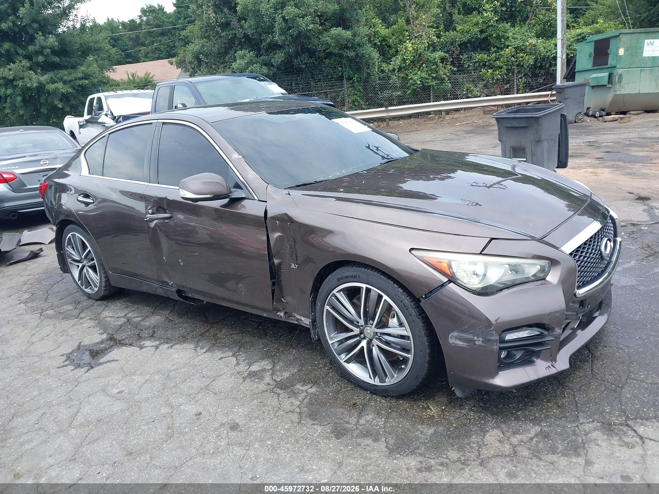 2014 Infiniti Q50 Sport Коричневый vin: JN1BV7AP7EM670727