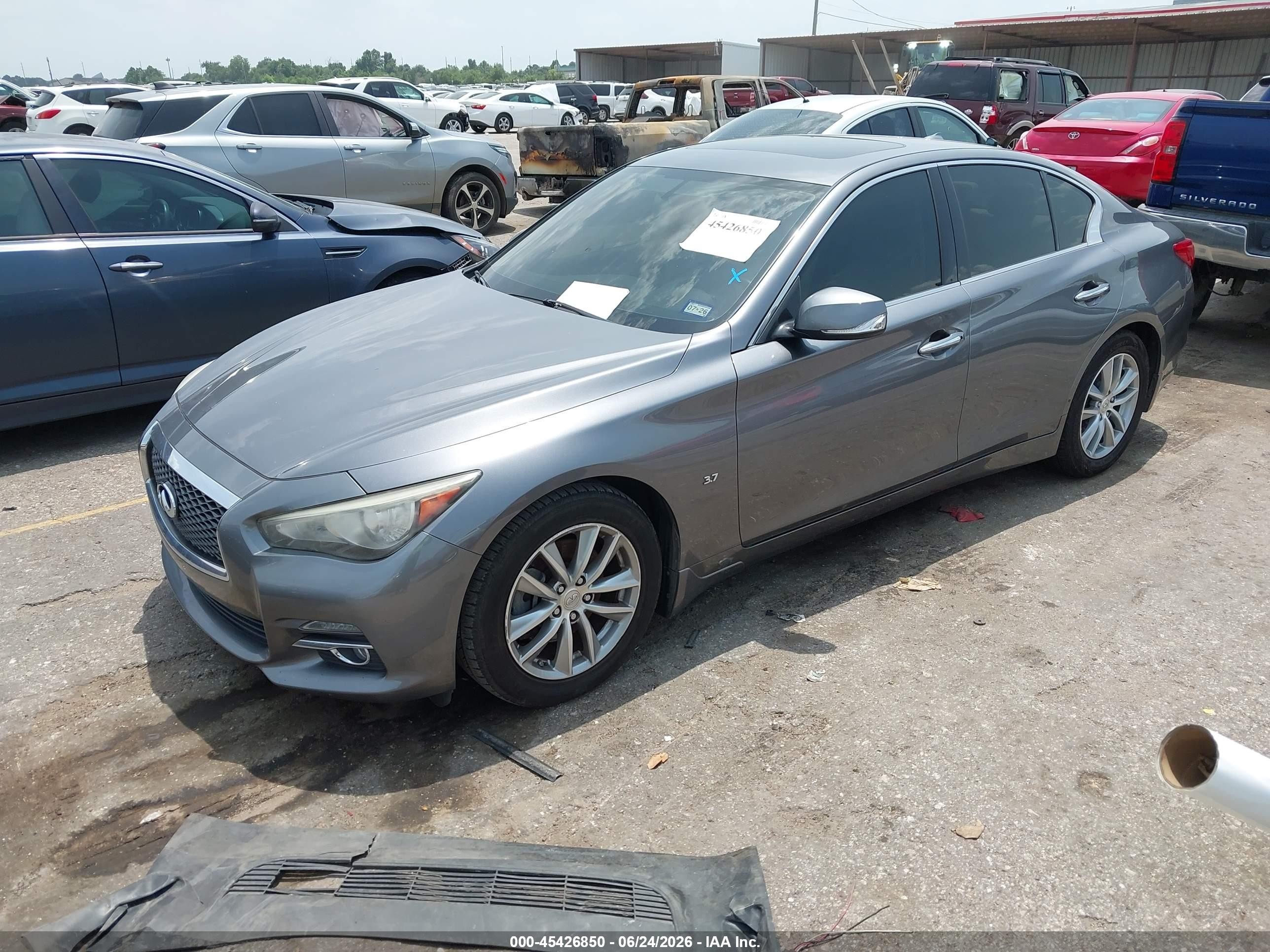 2014 Infiniti Q50 Premium Gray vin: JN1BV7AP7EM674132
