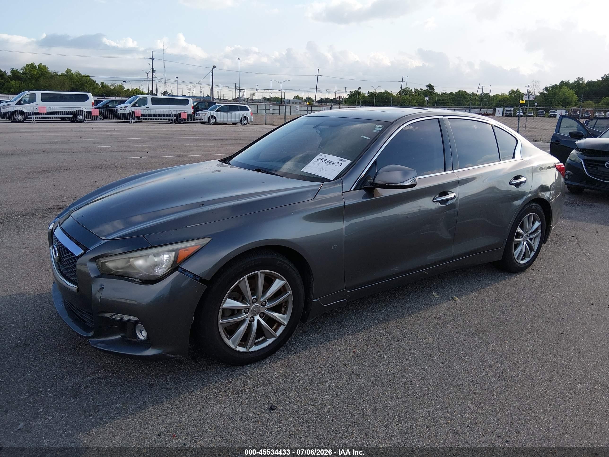 2014 Infiniti Q50 Premium Gray vin: JN1BV7AP7EM674910