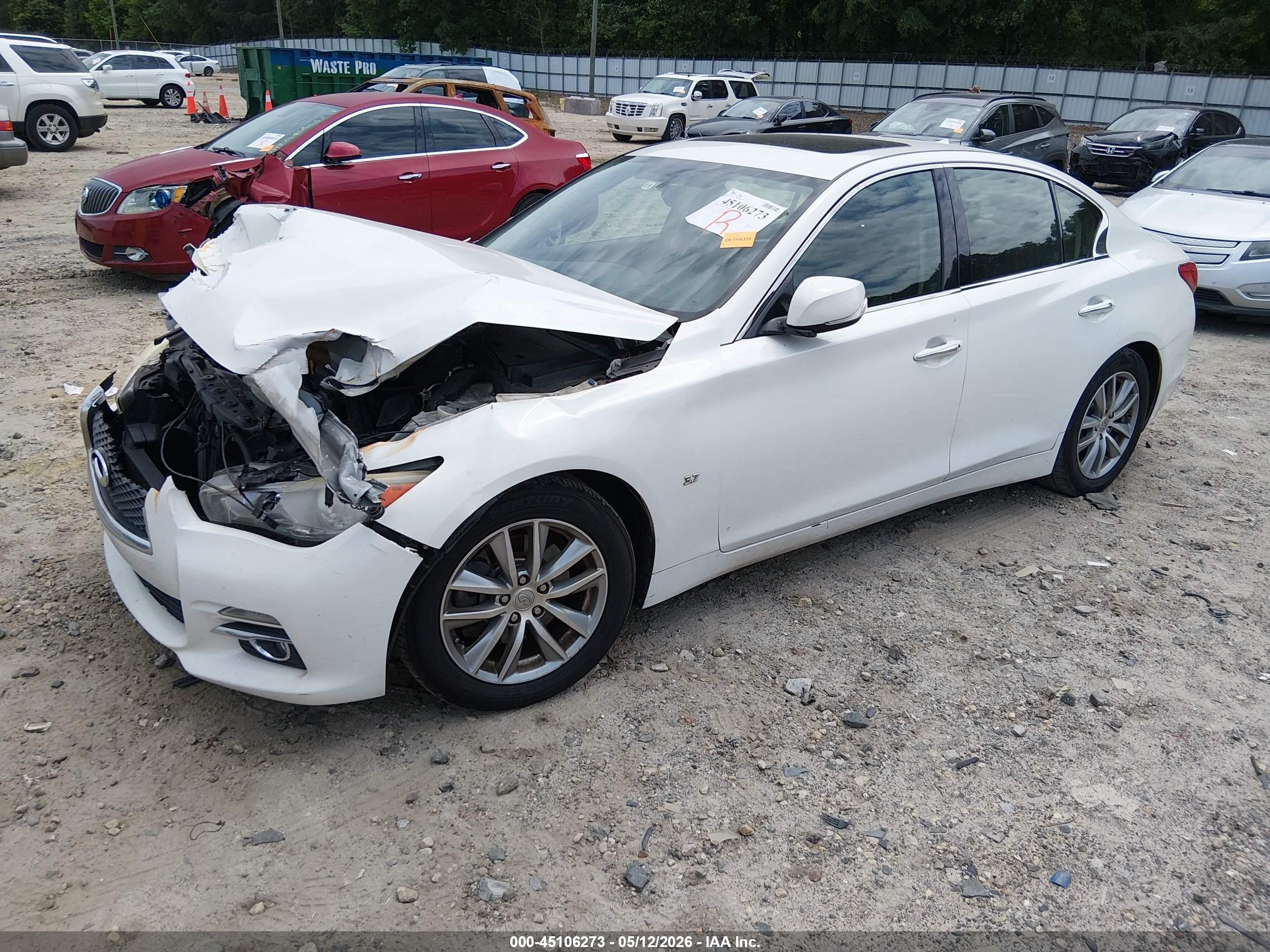 2014 Infiniti Q50 Premium/sport White vin: JN1BV7AP7EM686121