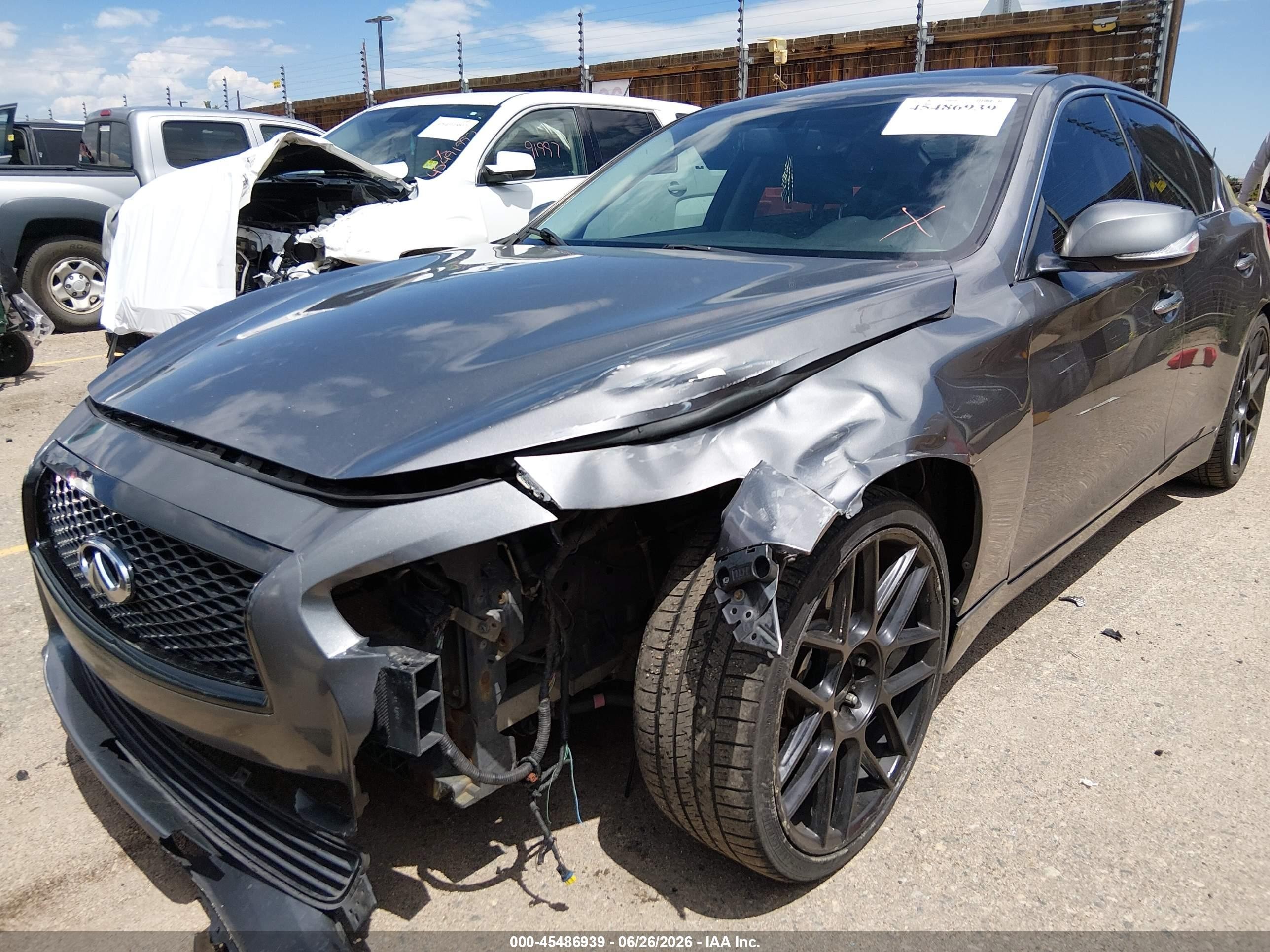 2014 Infiniti Q50 Premium/sport Gray vin: JN1BV7AP7EM686605