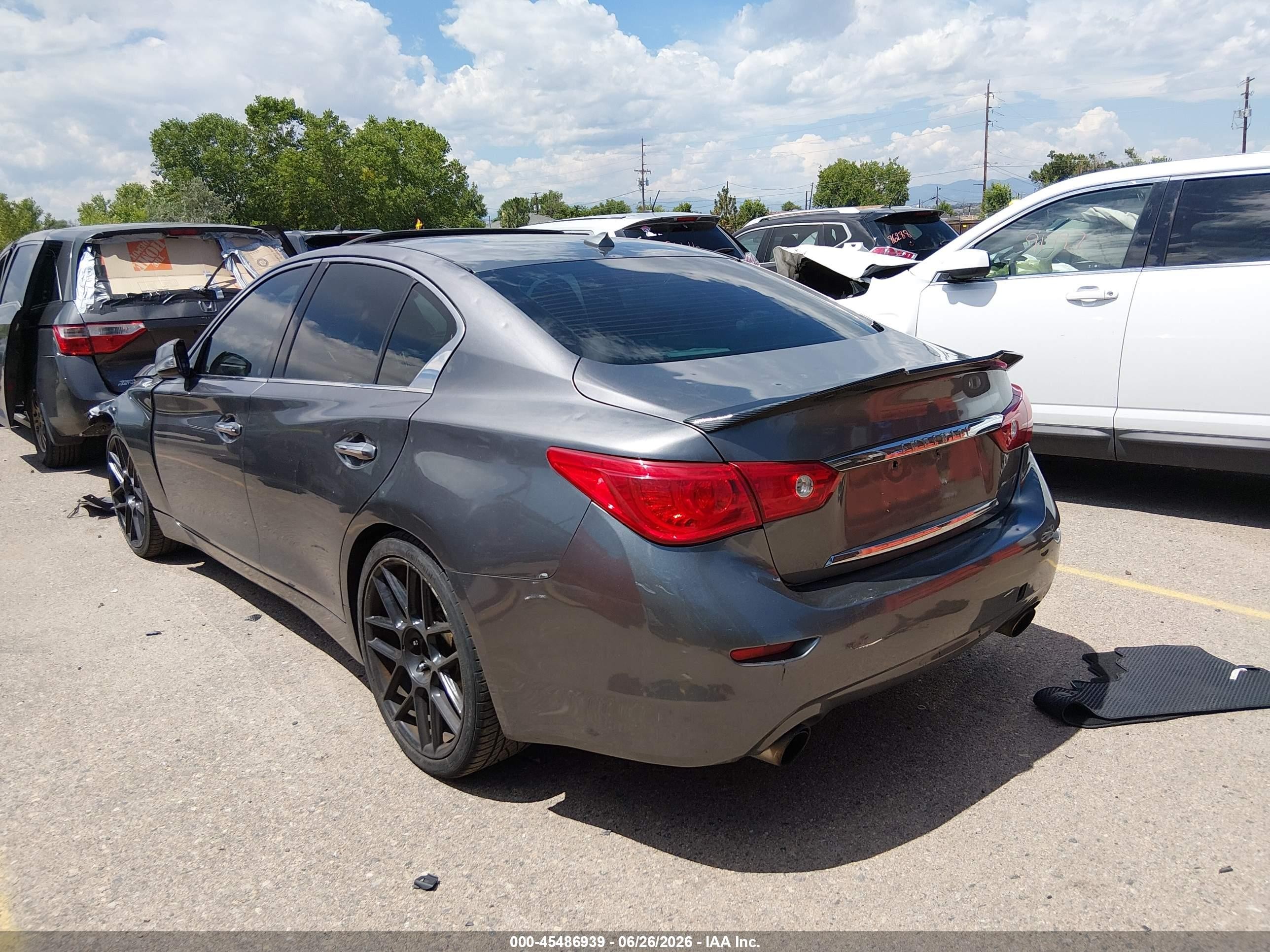 2014 Infiniti Q50 Premium/sport Gray vin: JN1BV7AP7EM686605
