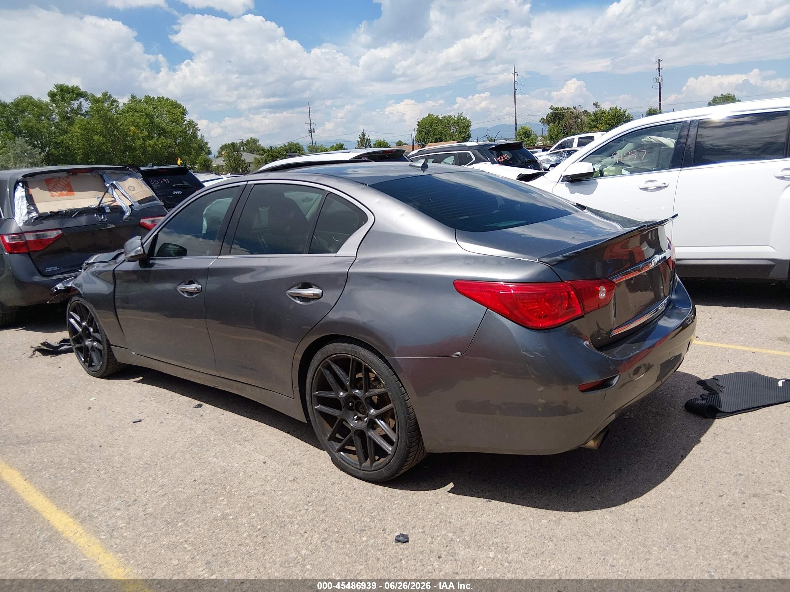2014 Infiniti Q50 Premium/sport Gray vin: JN1BV7AP7EM686605