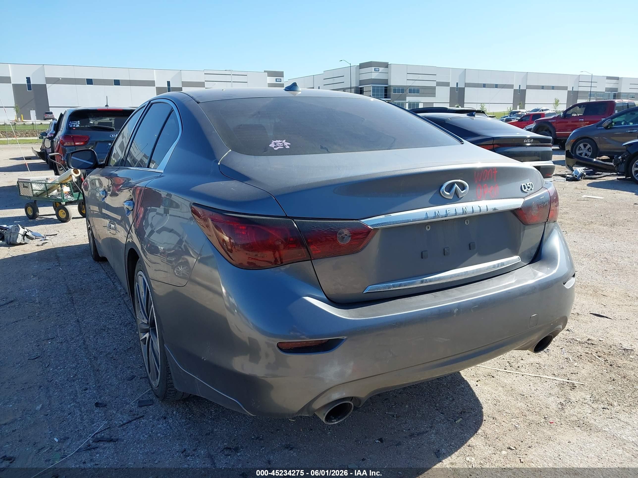 2014 Infiniti Q50 Premium Gray vin: JN1BV7AP7EM689391