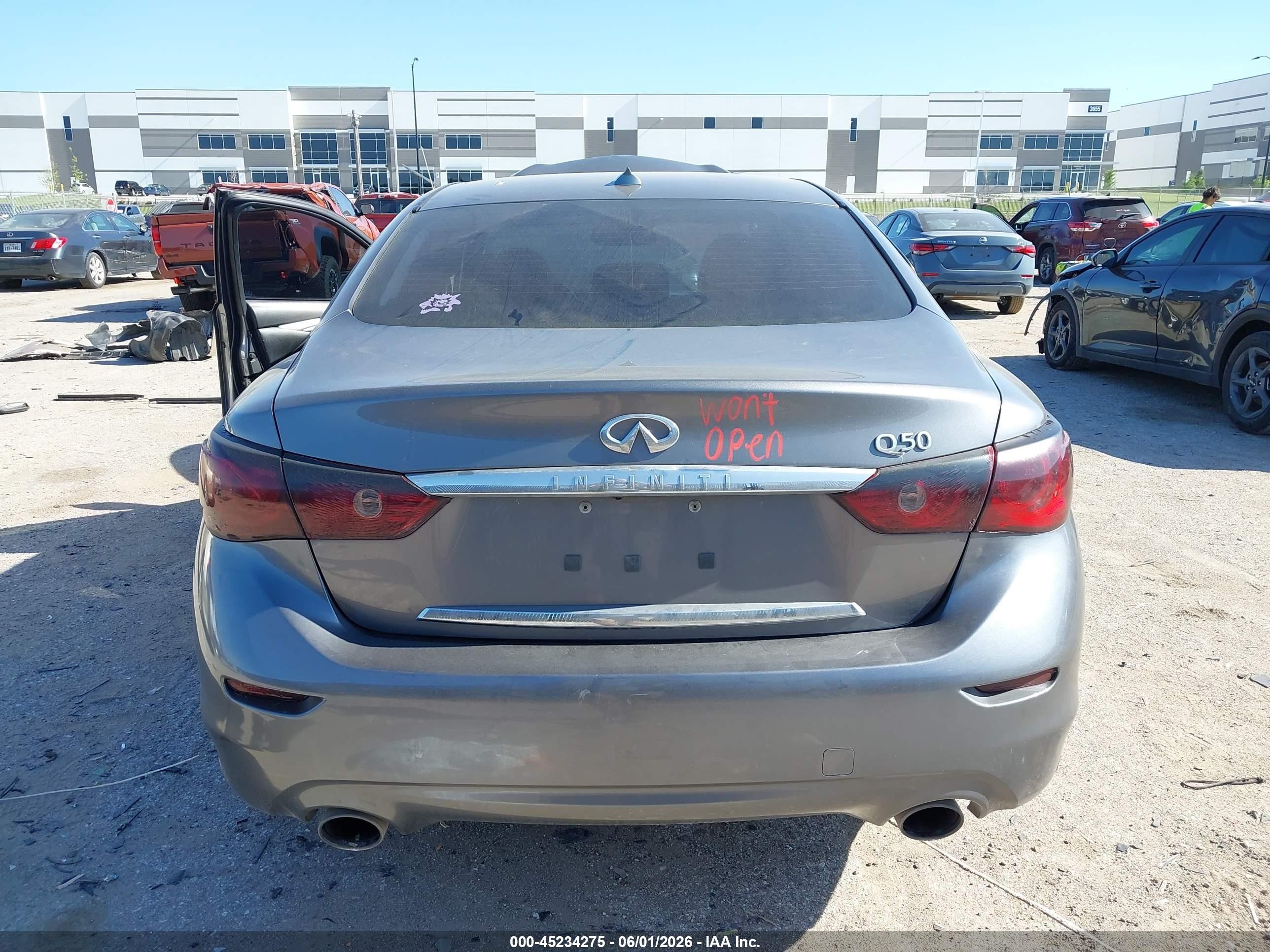 2014 Infiniti Q50 Premium Gray vin: JN1BV7AP7EM689391