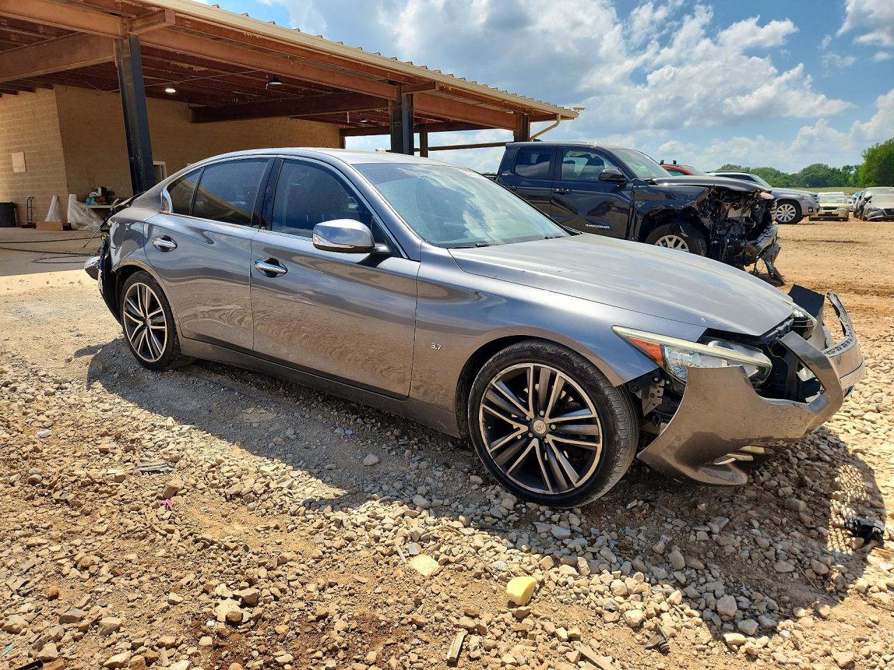 2014 Infiniti Q50 Premium Серый vin: JN1BV7AP7EM691805