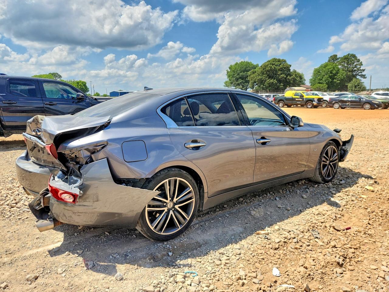 2014 Infiniti Q50 Premium Серый vin: JN1BV7AP7EM691805