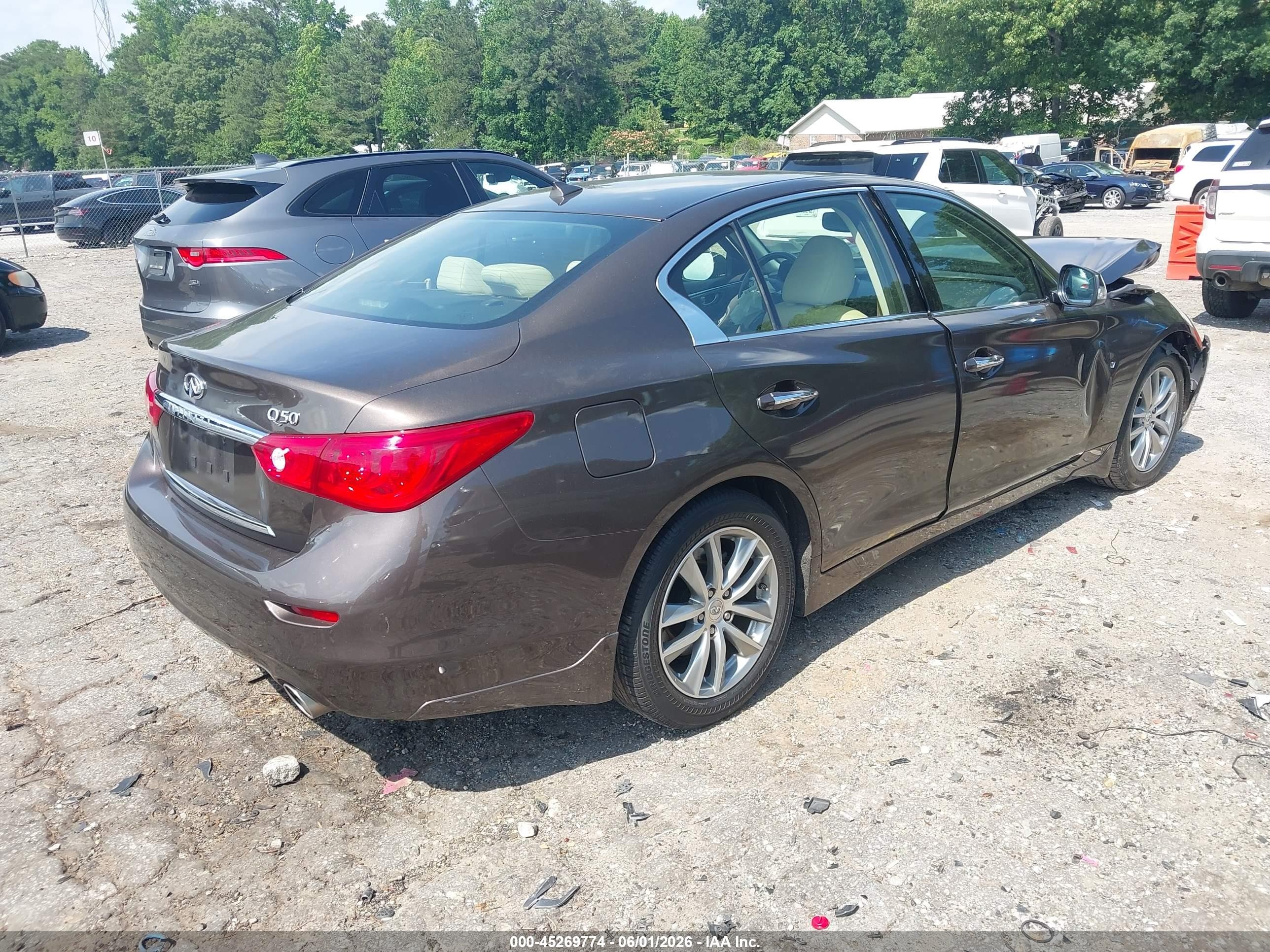 2015 Infiniti Q50 Premium Brown vin: JN1BV7AP7FM351930