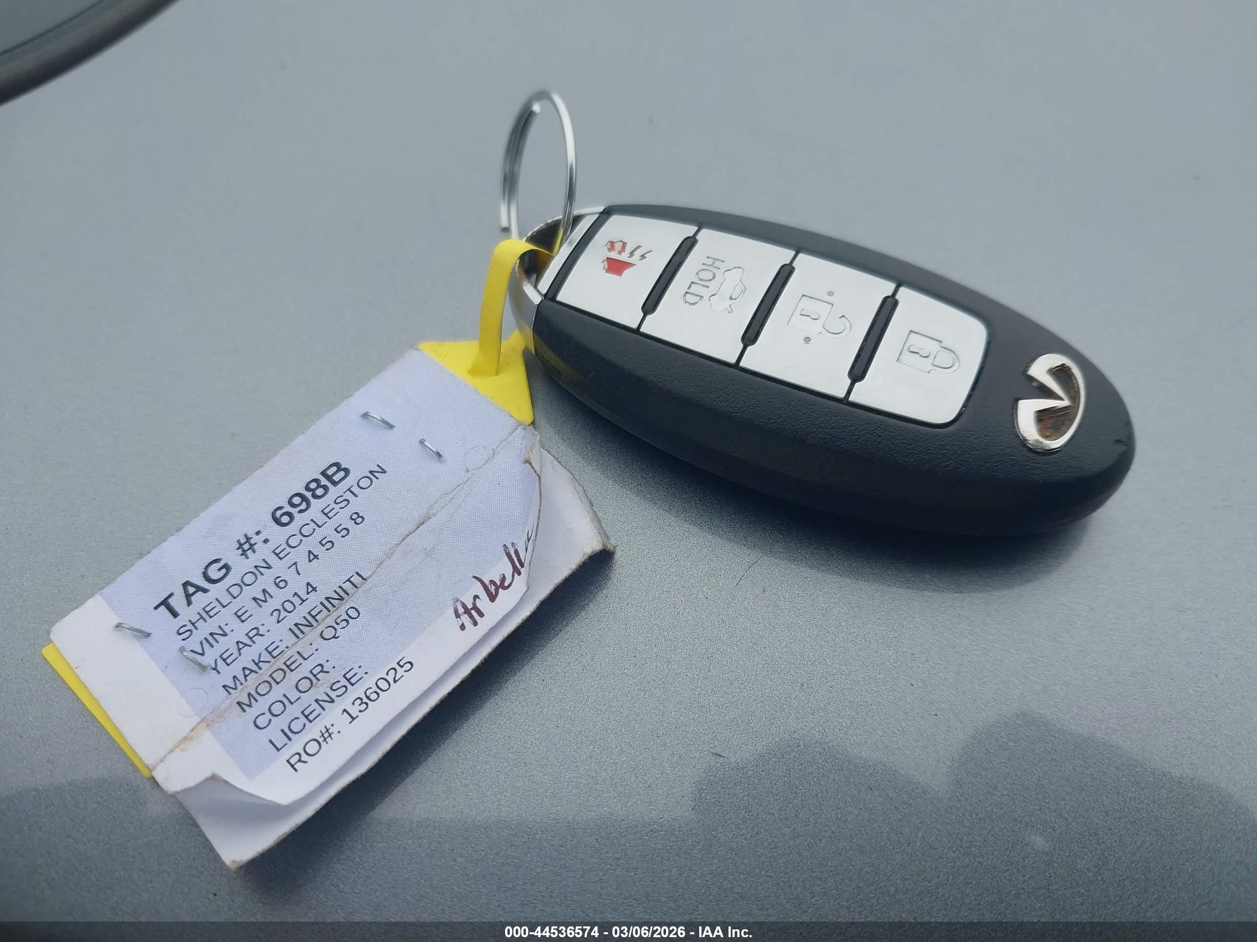 2014 Infiniti Q50 Premium Blue vin: JN1BV7AP8EM674558