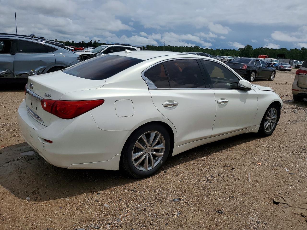 2014 Infiniti Q50 Premium White vin: JN1BV7AP8EM677220