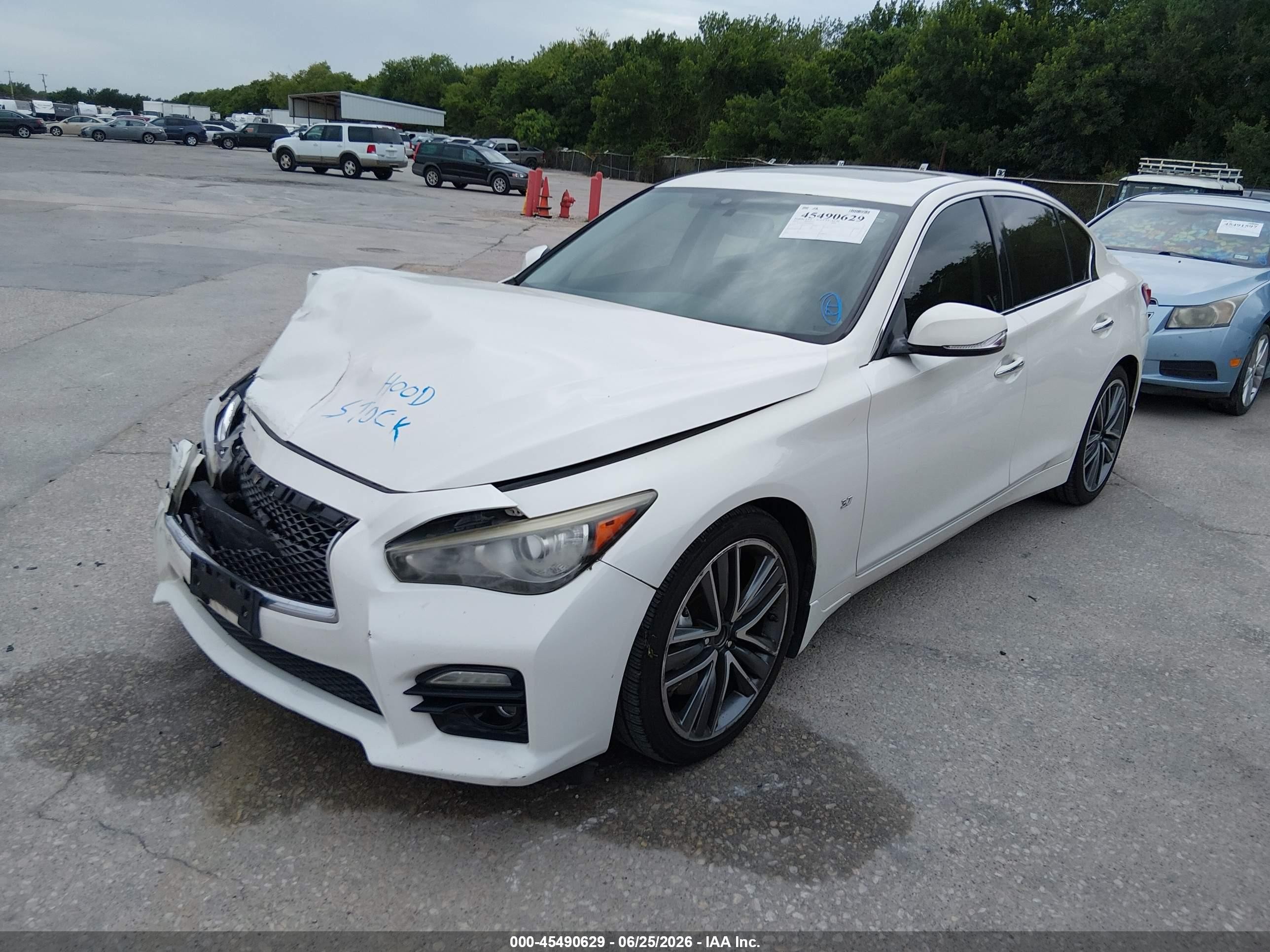 2014 Infiniti Q50 Sport White vin: JN1BV7AP8EM681011