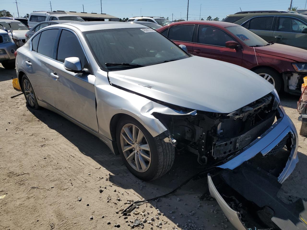 2014 Infiniti Q50 Base Silver vin: JN1BV7AP8EM681879
