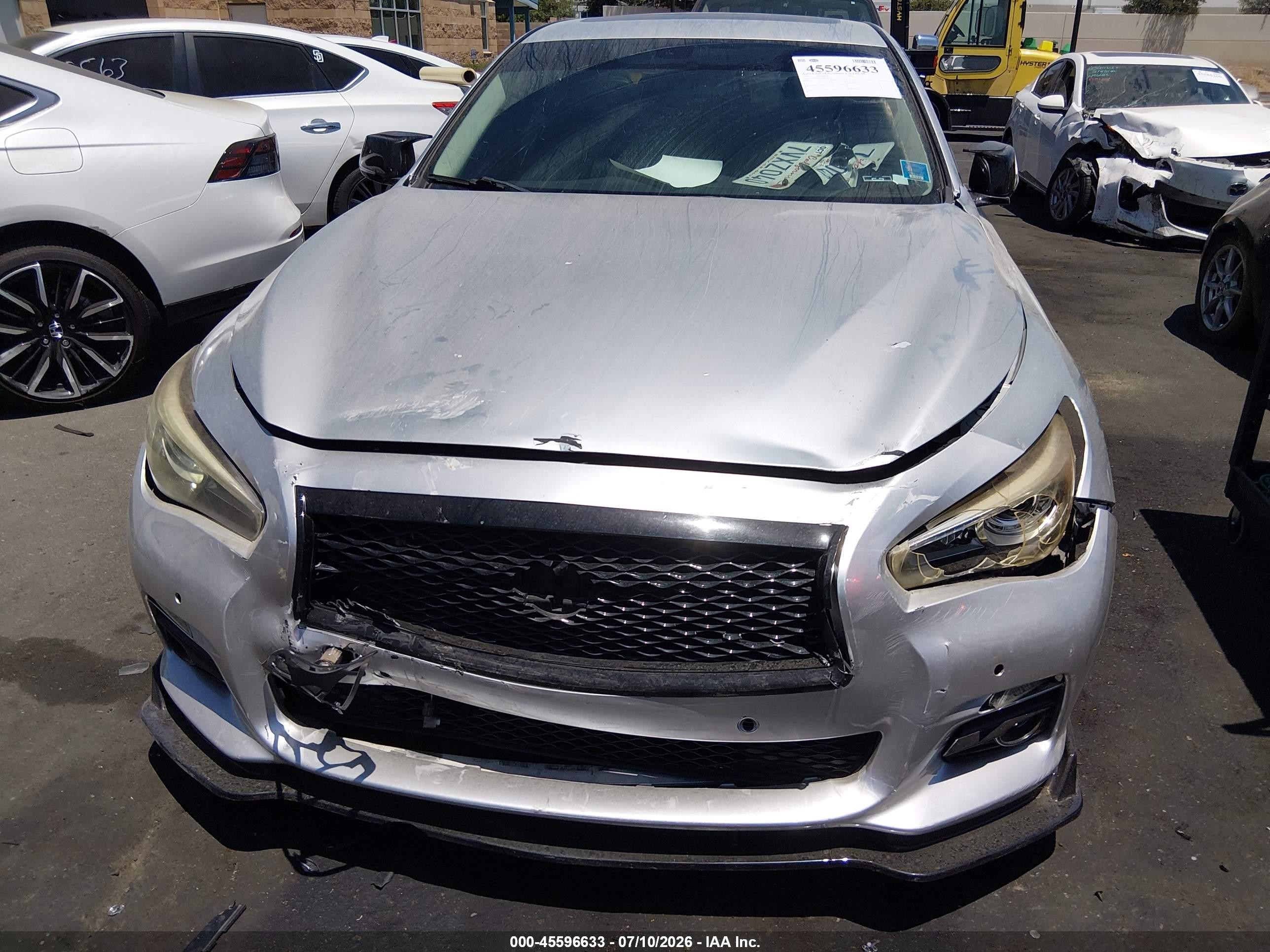 2014 Infiniti Q50 Sport Silver vin: JN1BV7AP8EM687522
