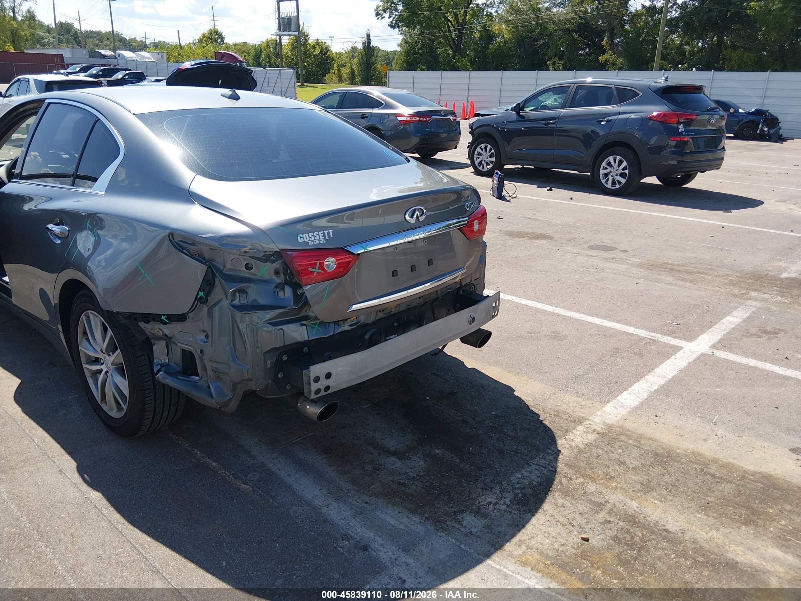 2015 Infiniti Q50   Gray vin: JN1BV7AP8FM330231