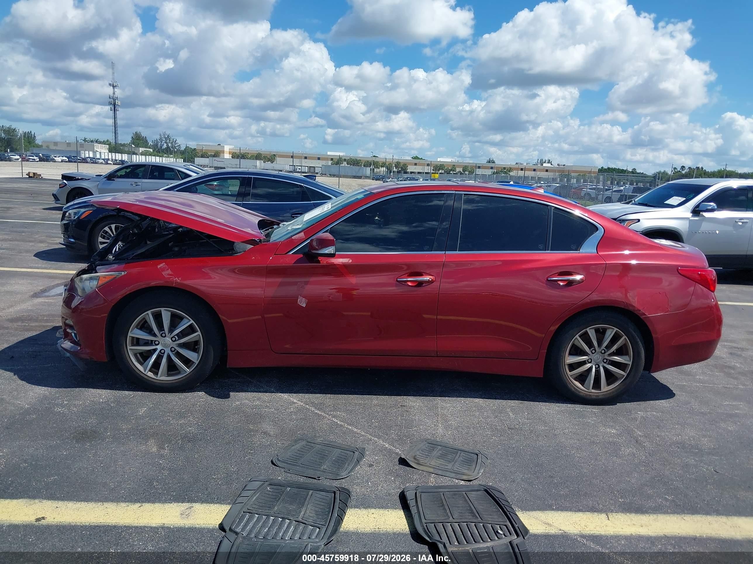 2015 Infiniti Q50 Premium/sport Красный vin: JN1BV7AP8FM337552
