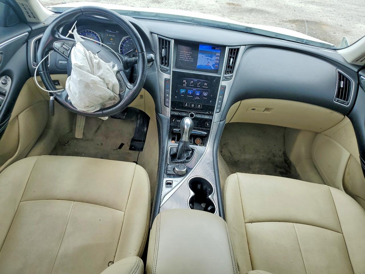 2015 Infiniti Q50 Premium White vin: JN1BV7AP8FM340824