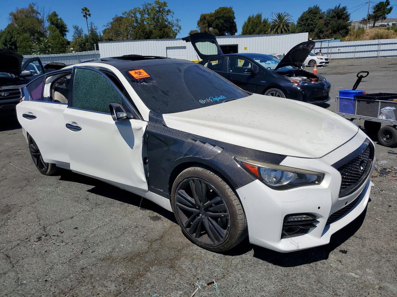 2015 Infiniti Q50 Sport White vin: JN1BV7AP8FM343254