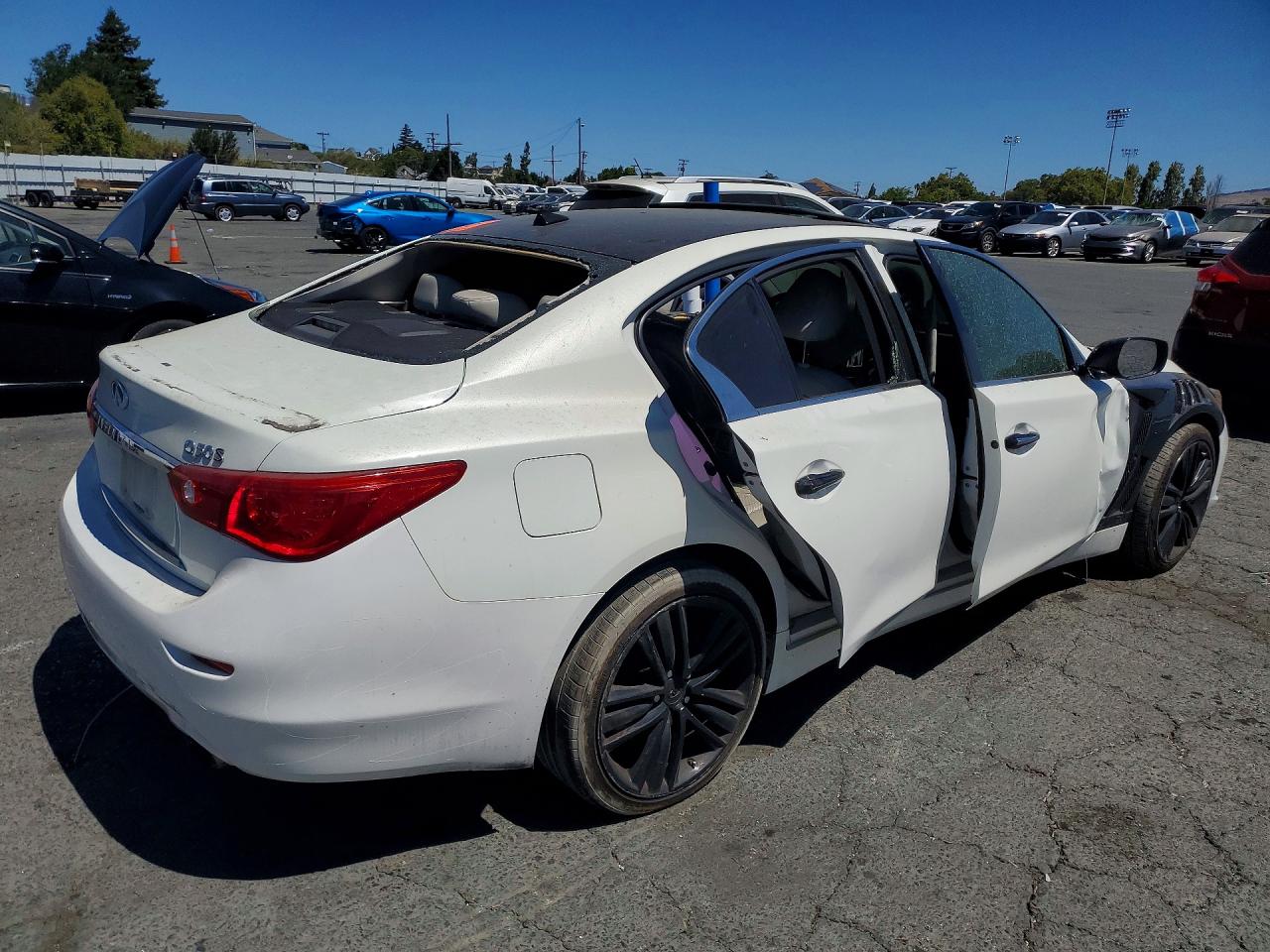 2015 Infiniti Q50 Sport White vin: JN1BV7AP8FM343254