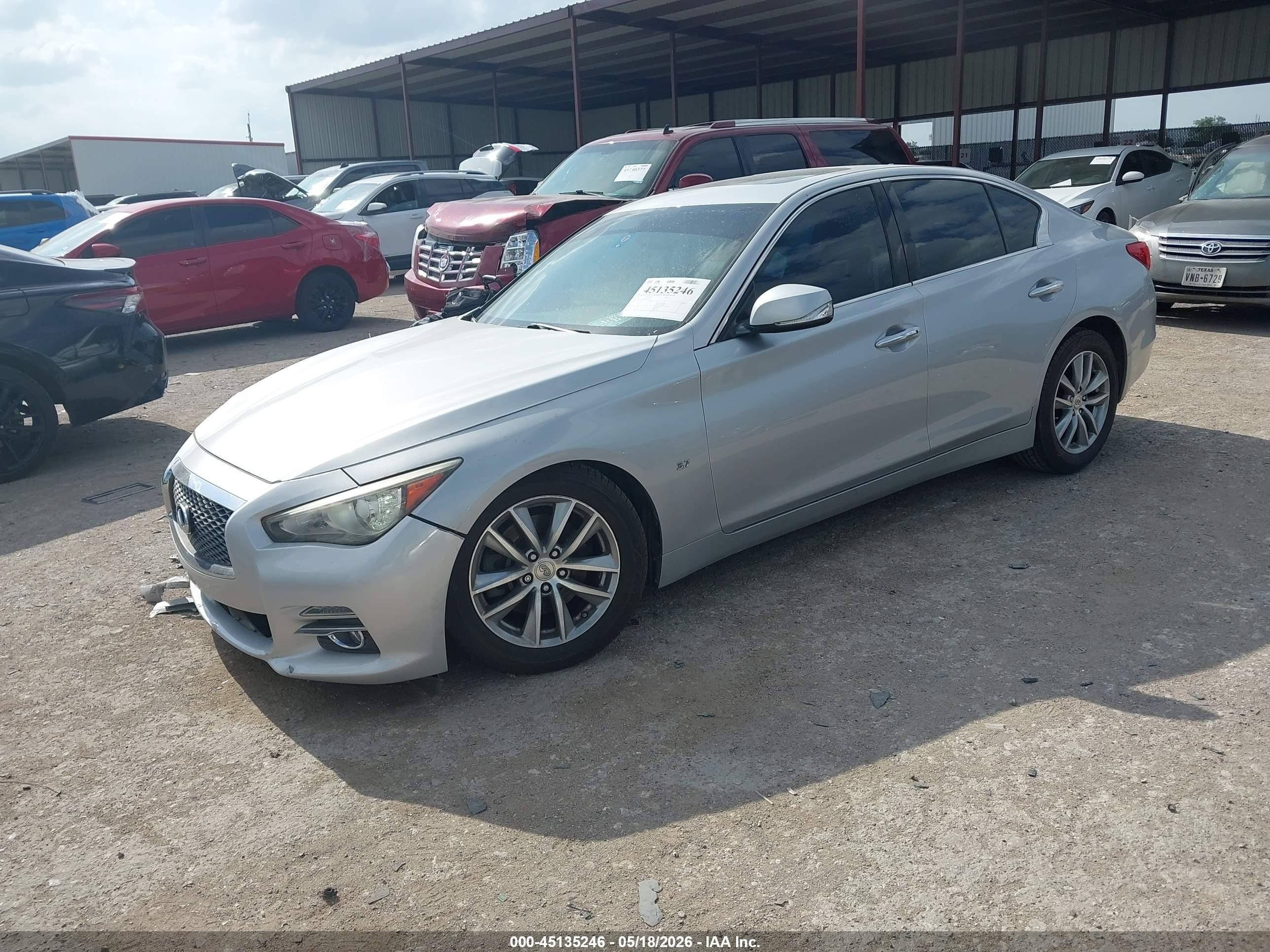 2014 Infiniti Q50 Premium Gray vin: JN1BV7AP9EM671555