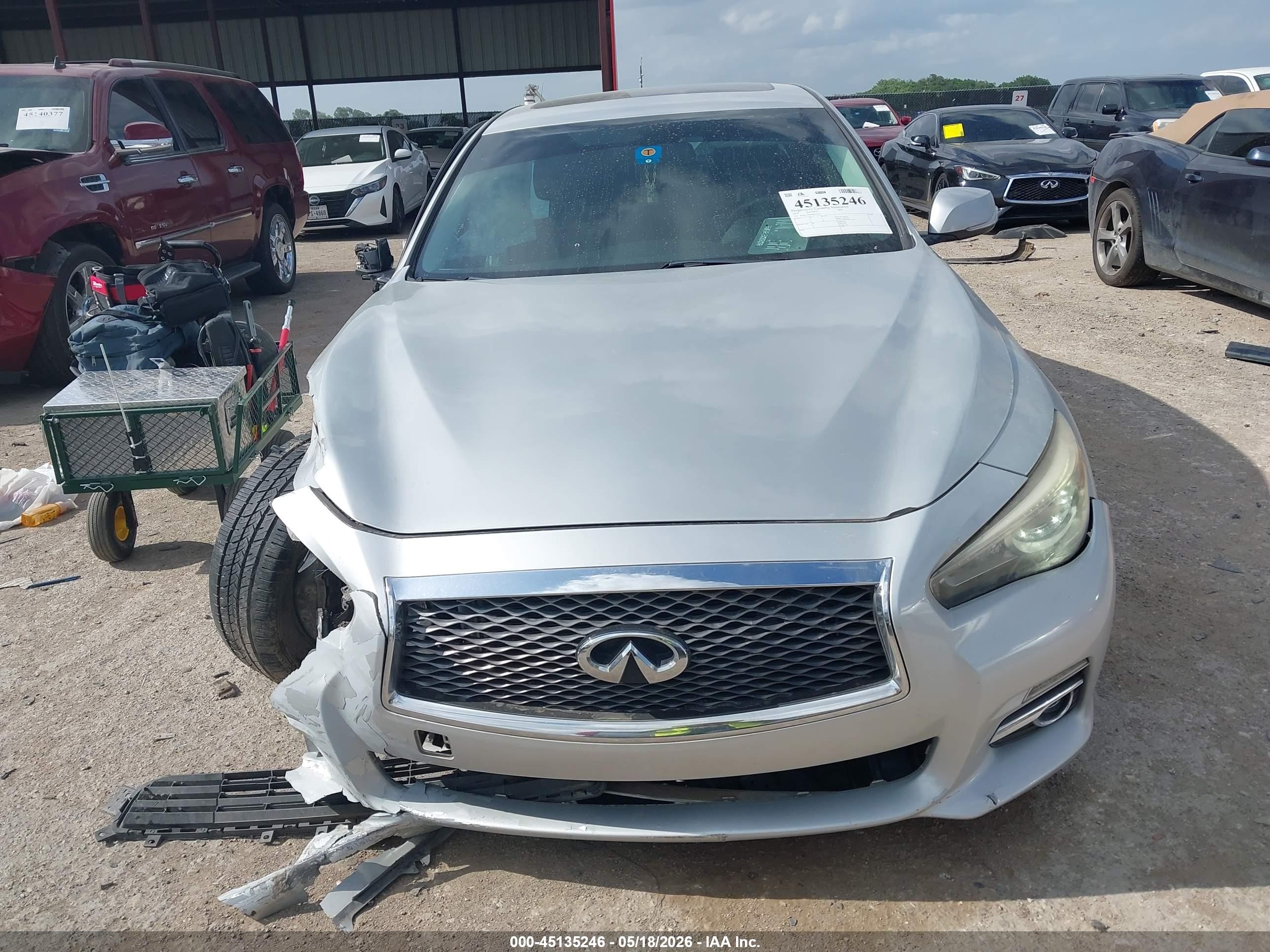 2014 Infiniti Q50 Premium Gray vin: JN1BV7AP9EM671555