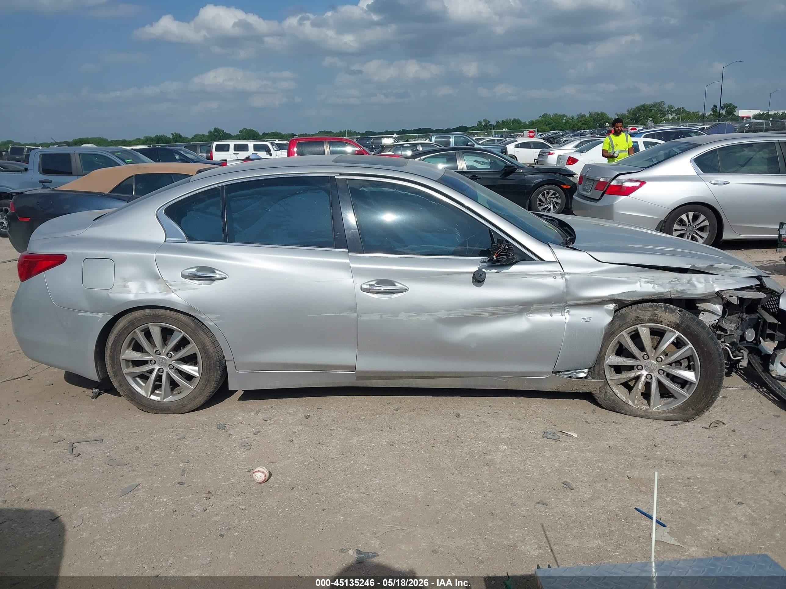 2014 Infiniti Q50 Premium Gray vin: JN1BV7AP9EM671555