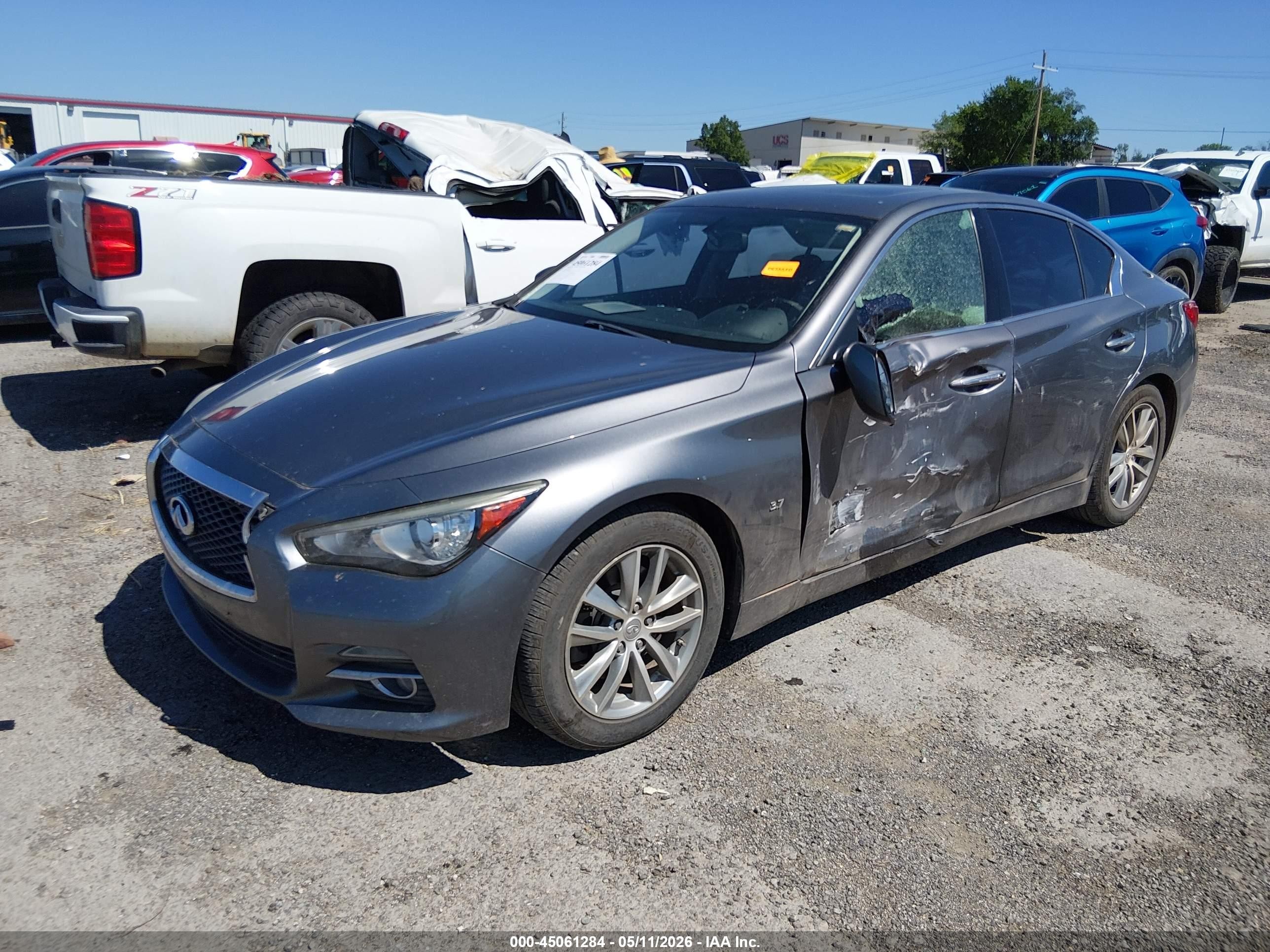 2014 Infiniti Q50 Premium Gray vin: JN1BV7AP9EM693197