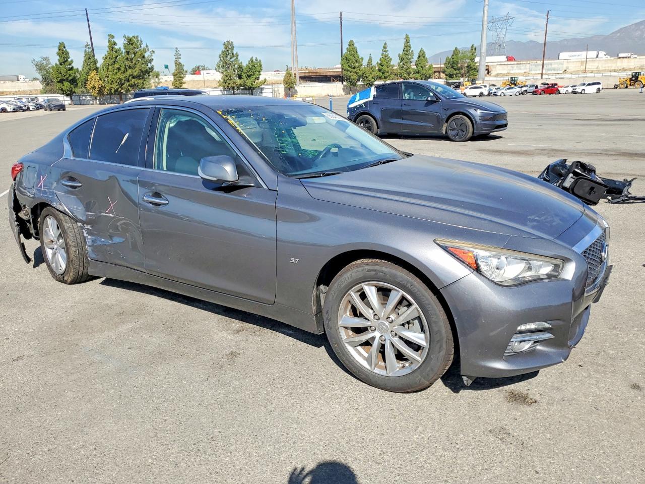 2015 Infiniti Q50 Base Gray vin: JN1BV7AP9FM337558