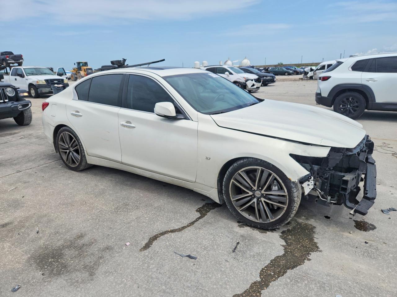 2015 Infiniti Q50 Sport White vin: JN1BV7AP9FM337754