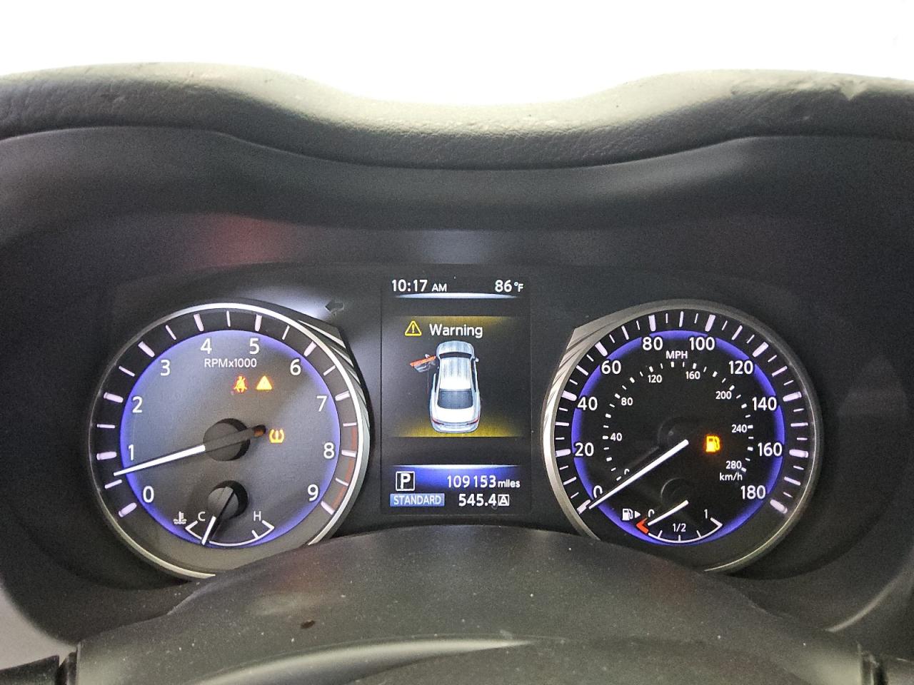 2015 Infiniti Q50 Premium White vin: JN1BV7AP9FM338144 Damage: Warning - Tire Pressure, On, Unacceptable