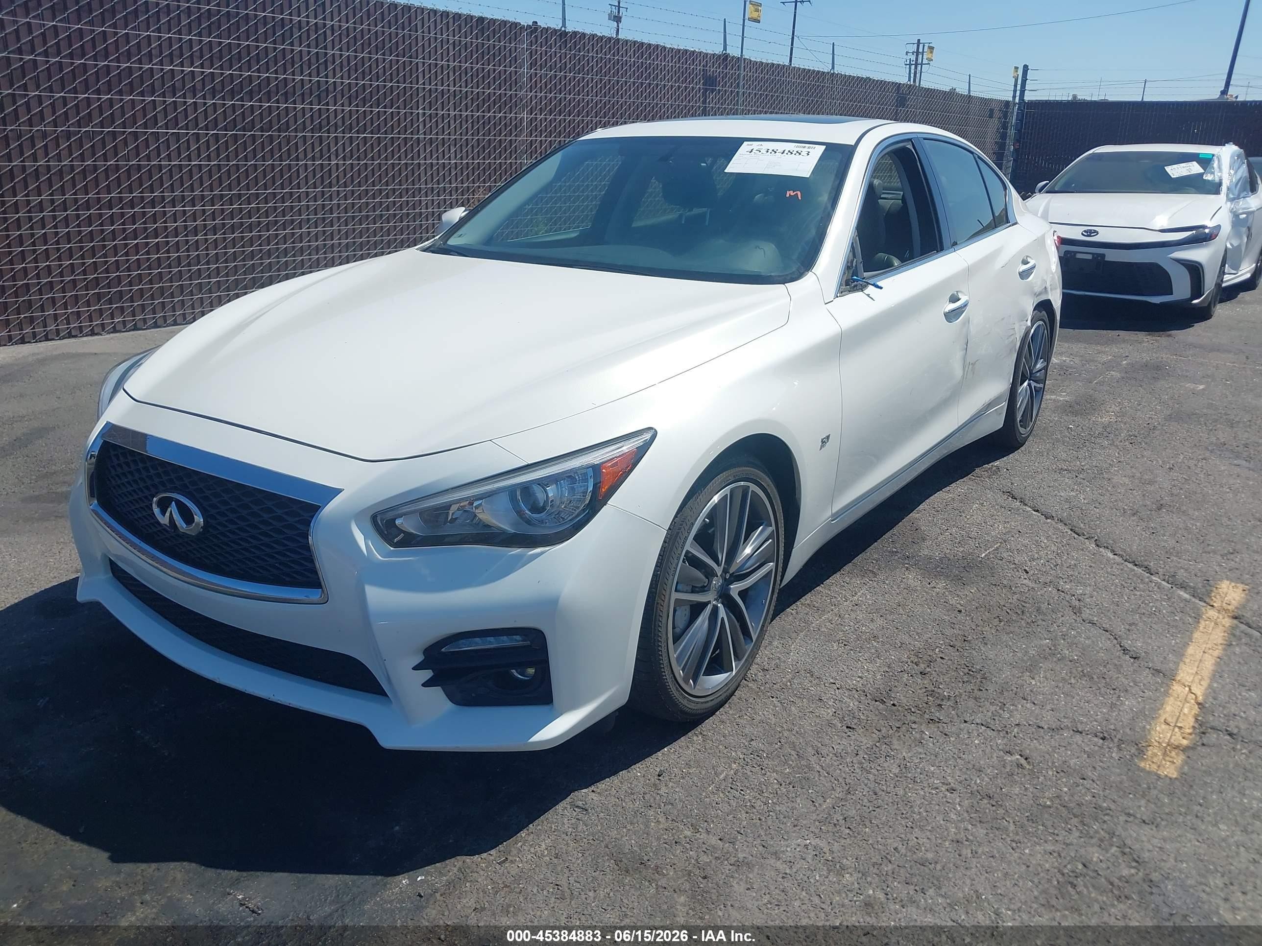 2015 Infiniti Q50 Sport White vin: JN1BV7AP9FM344218