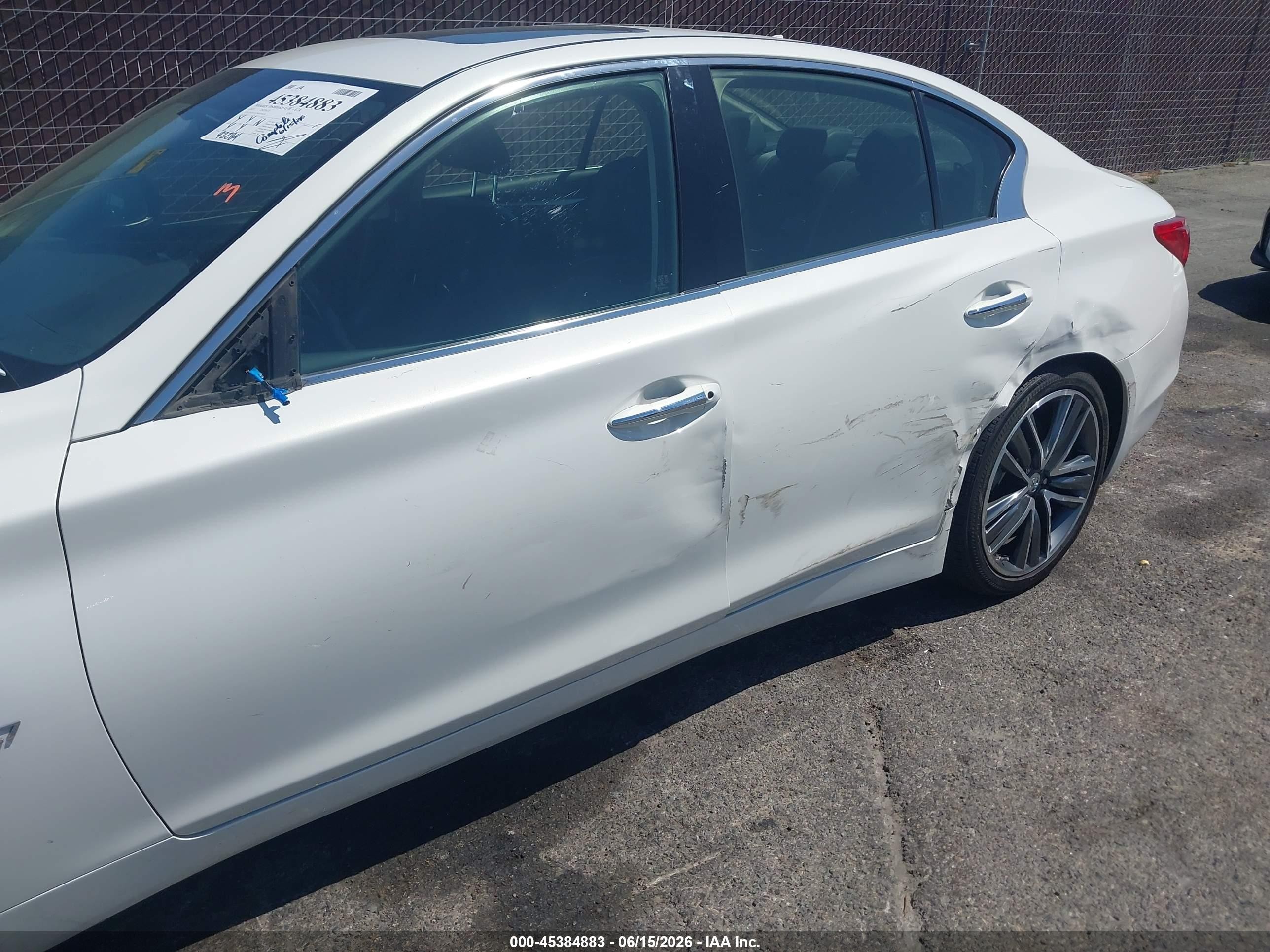 2015 Infiniti Q50 Sport White vin: JN1BV7AP9FM344218