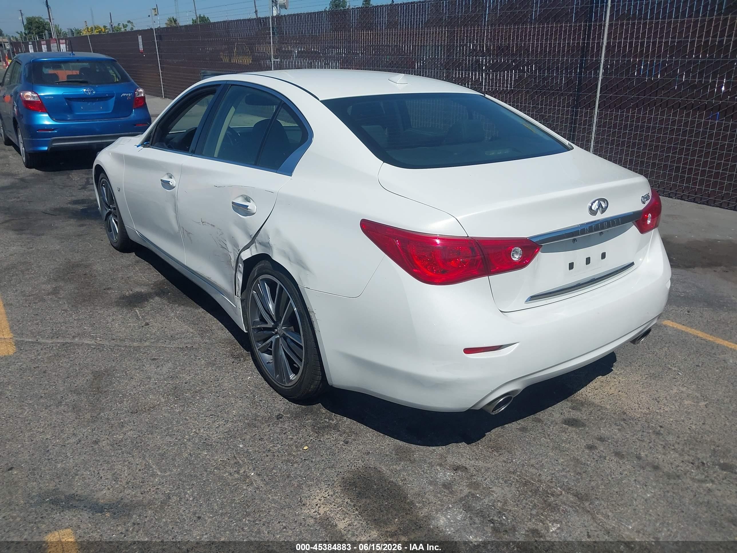 2015 Infiniti Q50 Sport White vin: JN1BV7AP9FM344218