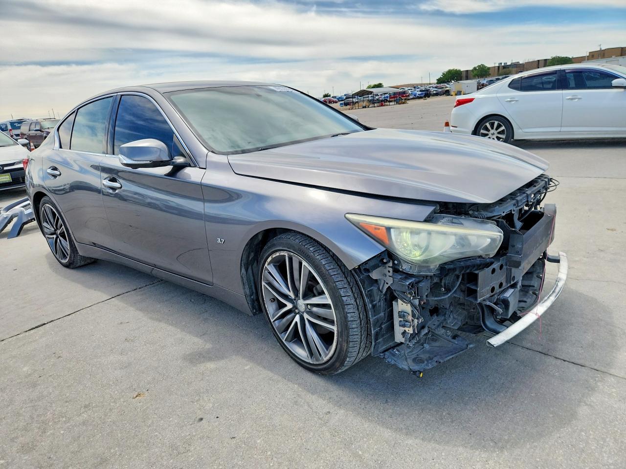 2014 Infiniti Q50 Base Gray vin: JN1BV7APXEM671449